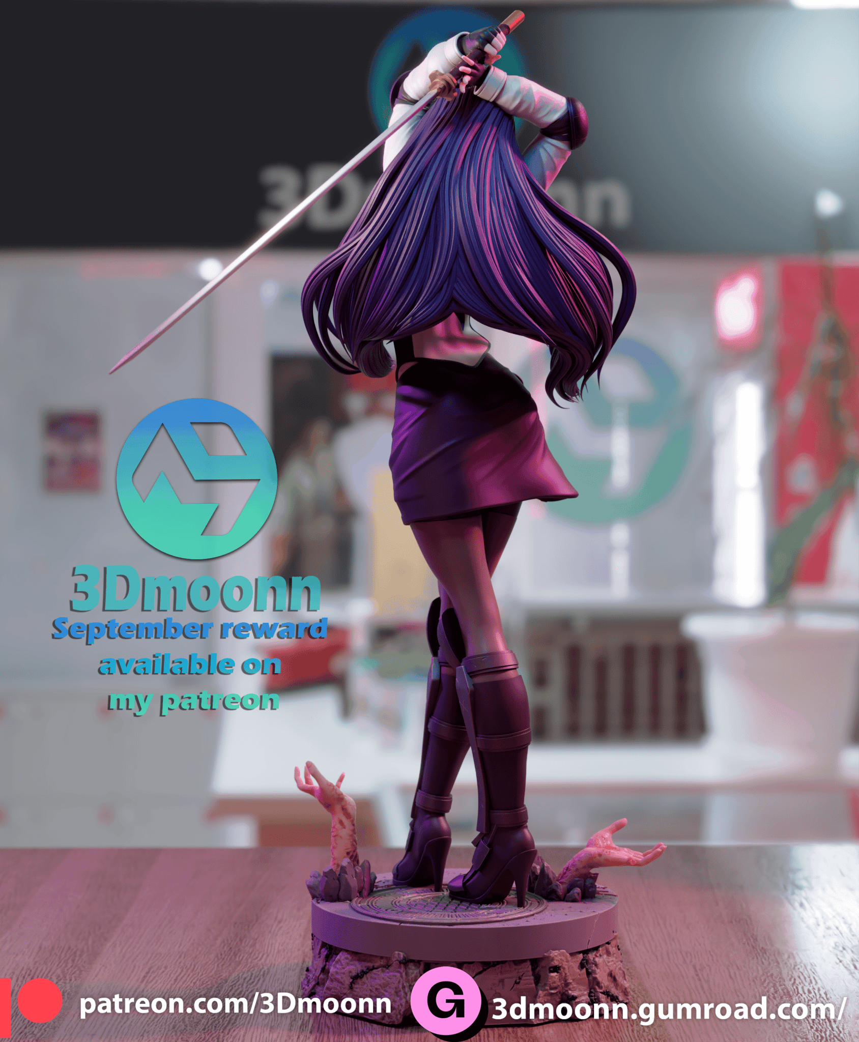 Saeko Busujima - 3DMoonn - Dark Forge Arts