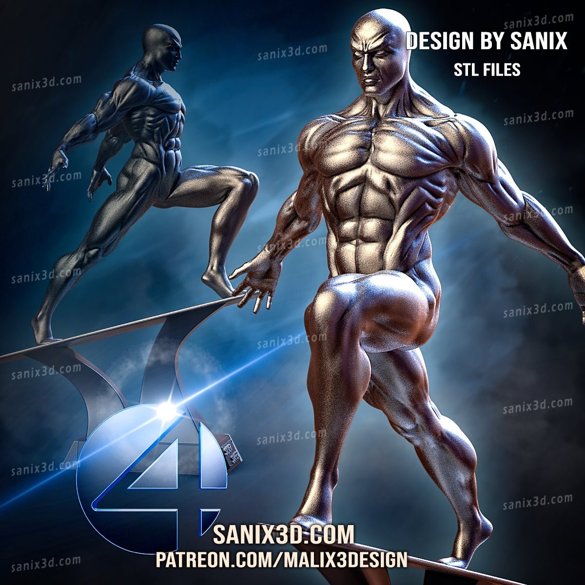 Silver Surfer - Fantastic Four - Sanix3D - Dark Forge Arts