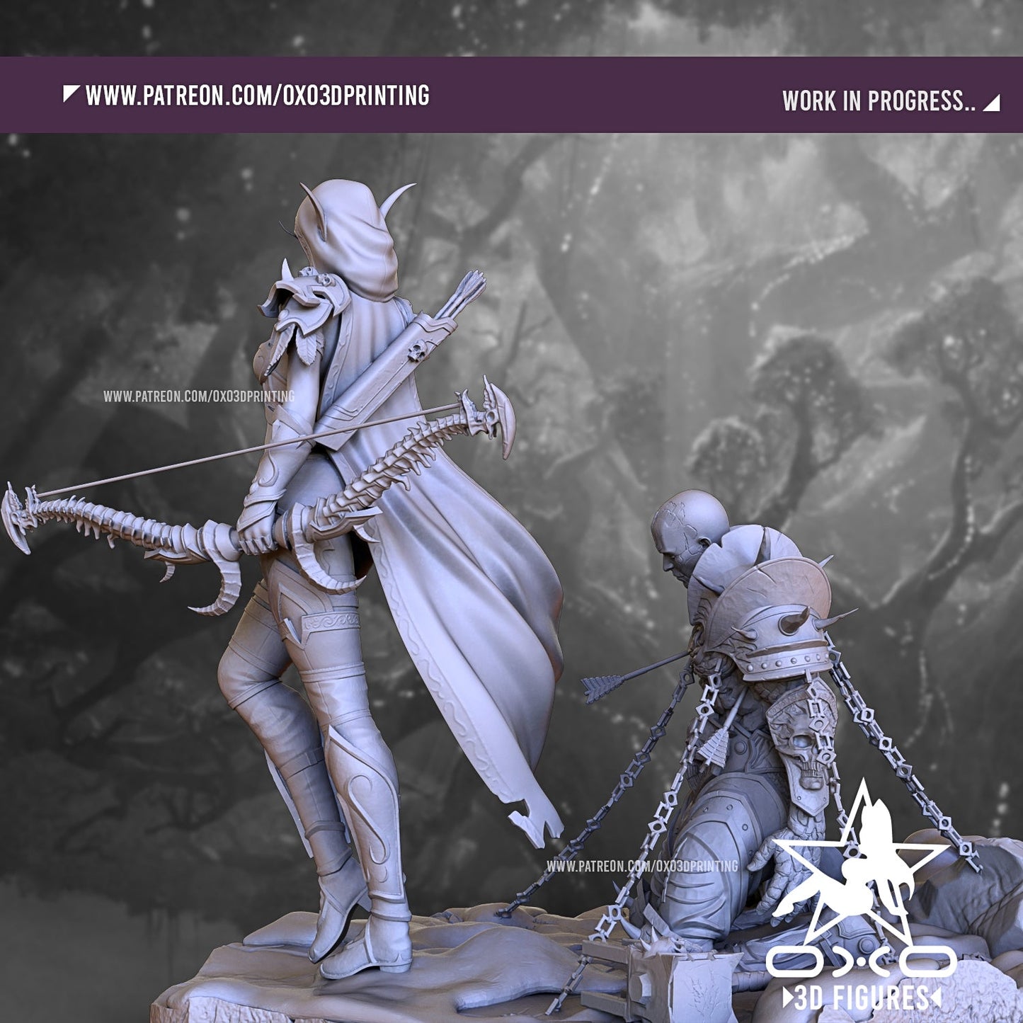 Sylvanas Windrunner and Bolvar Fordragon - OXO3D - Dark Forge Arts