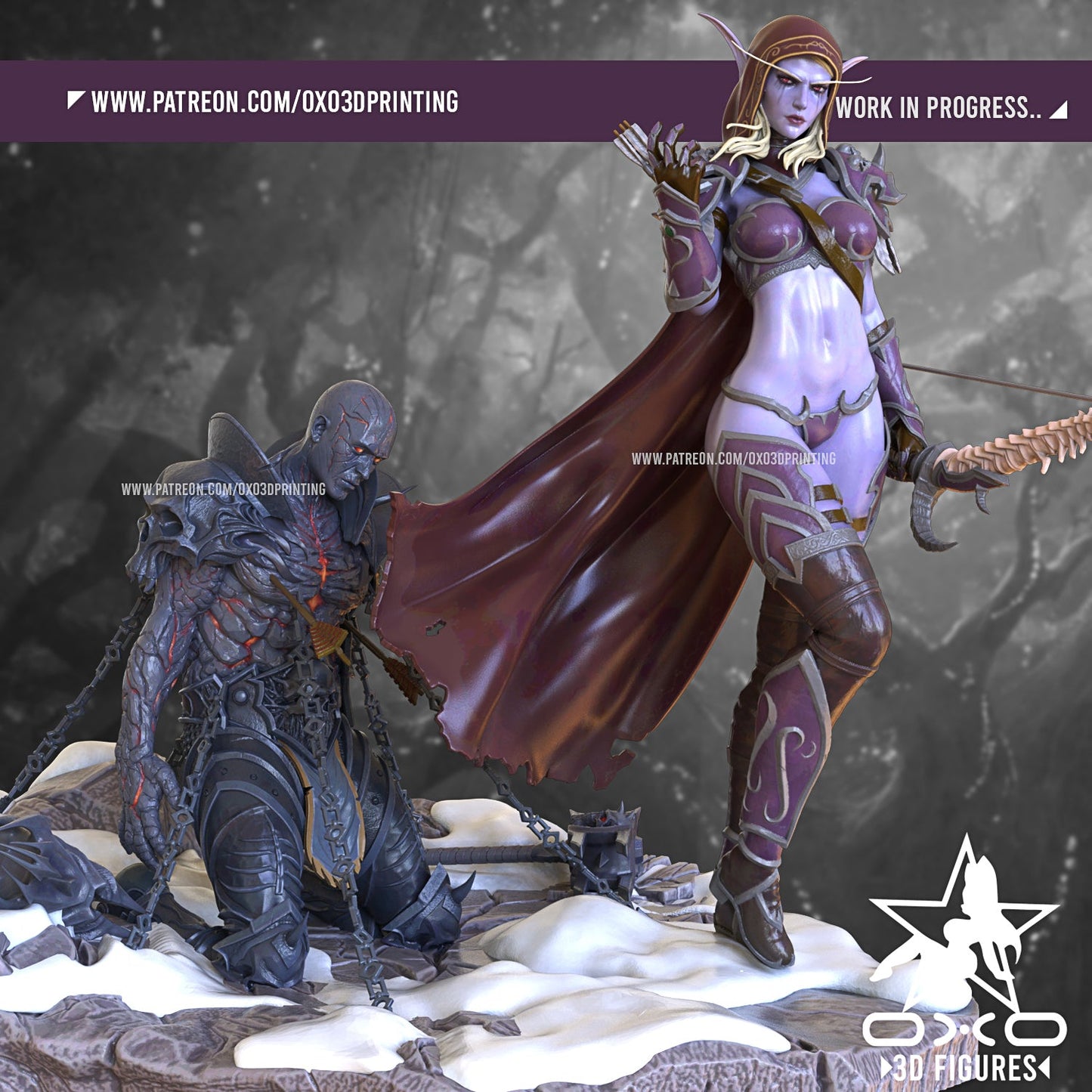 Sylvanas Windrunner and Bolvar Fordragon - OXO3D - Dark Forge Arts