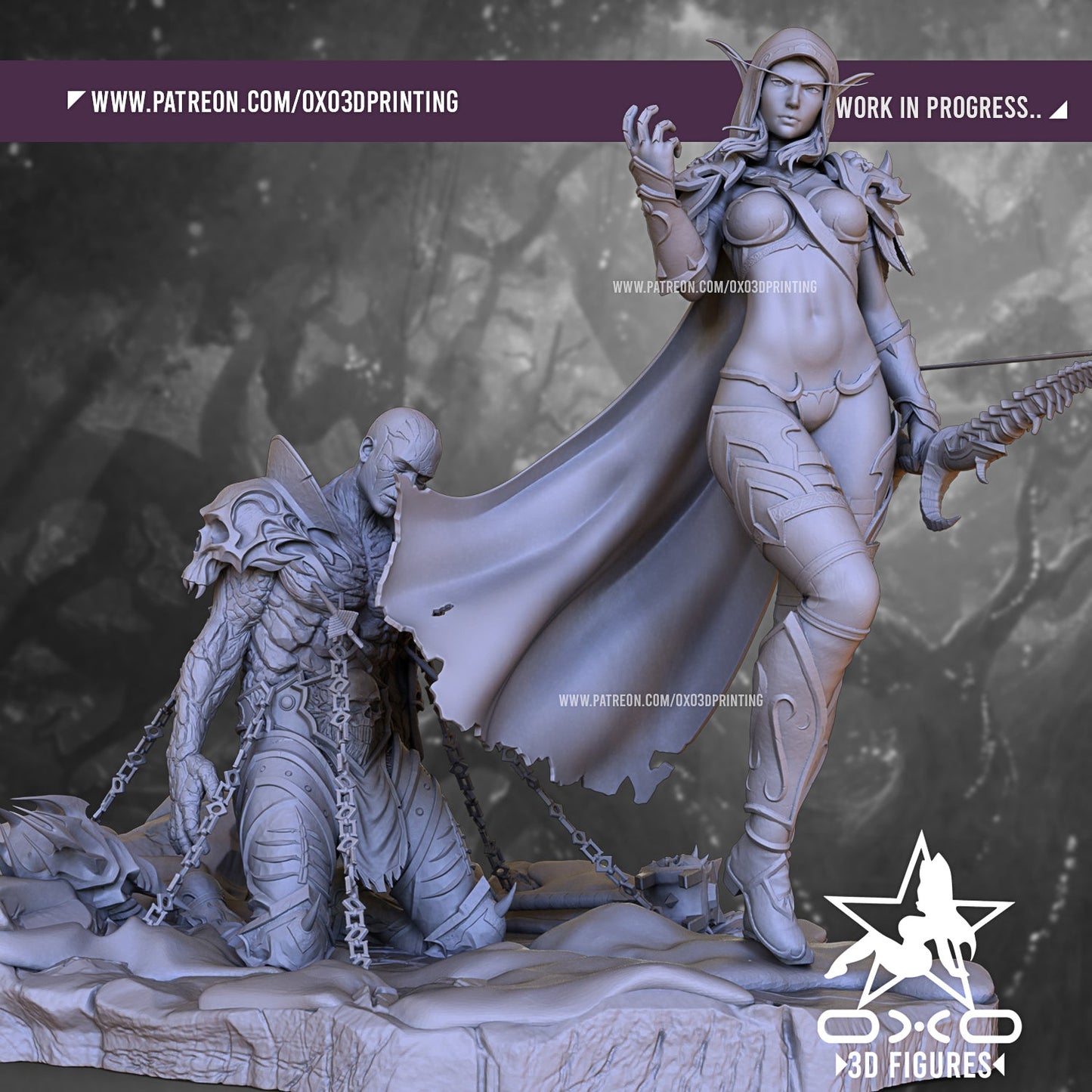 Sylvanas Windrunner and Bolvar Fordragon - OXO3D - Dark Forge Arts