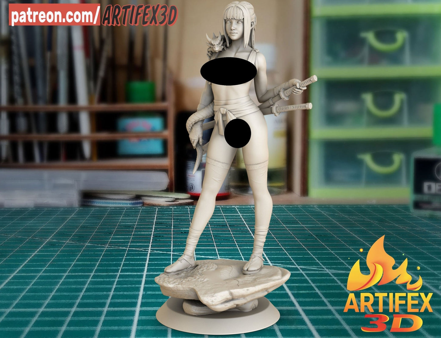 The girl and the dragon - Artifex3D - Dark Forge Arts
