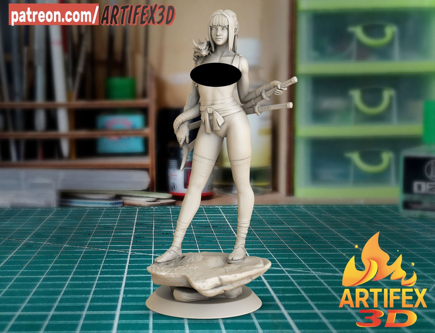 The girl and the dragon - Artifex3D - Dark Forge Arts