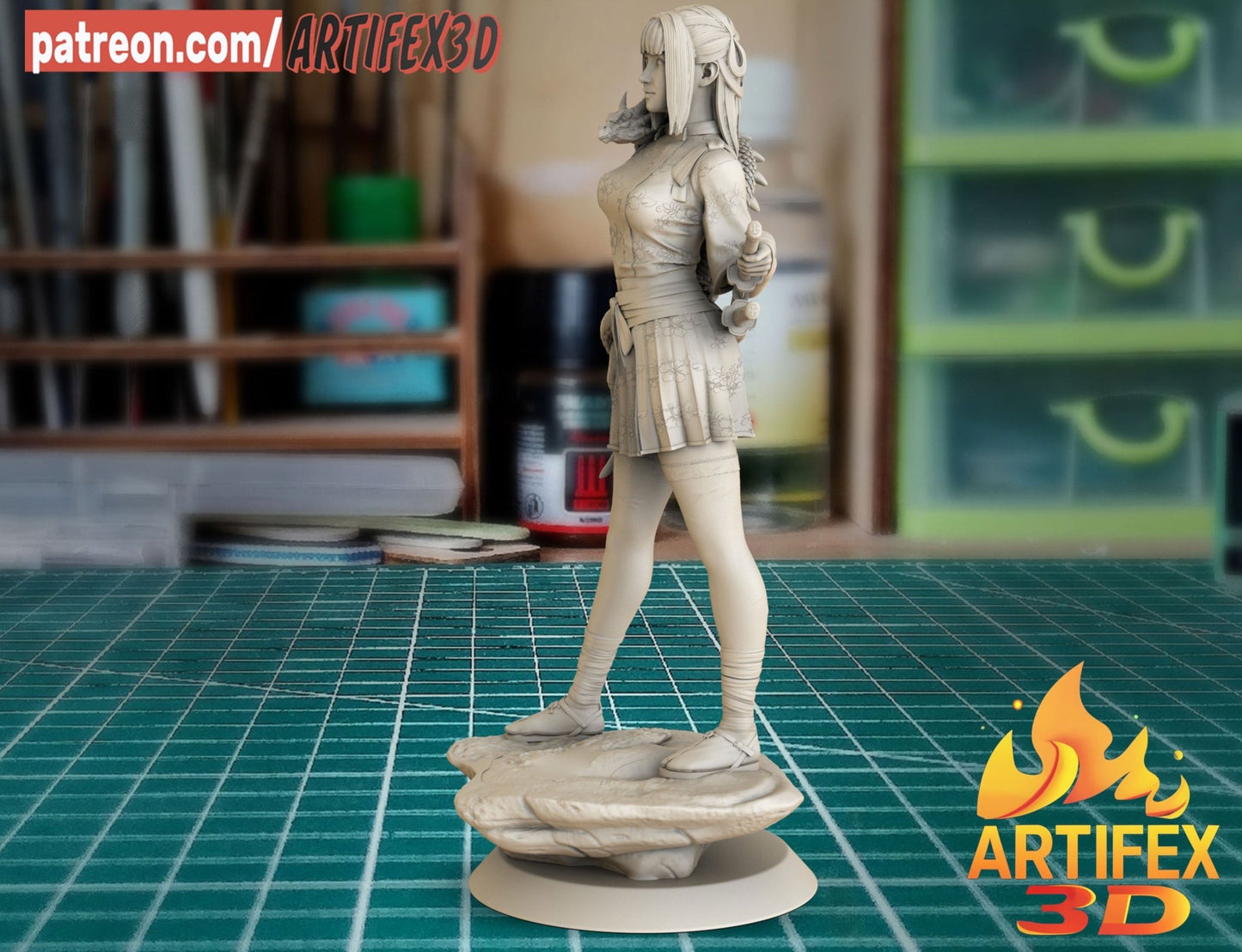 The girl and the dragon - Artifex3D - Dark Forge Arts