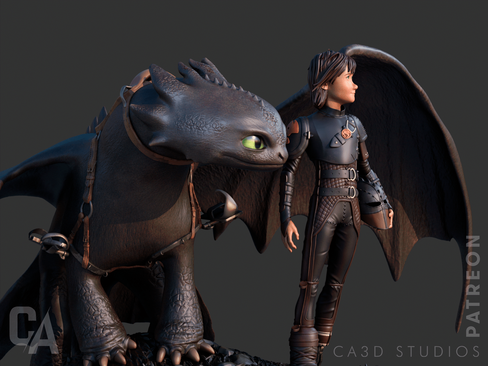 Toothless and Hiccup - CA 3D Studios - Dark Forge Arts