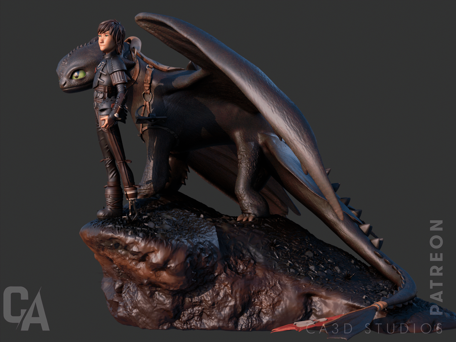 Toothless and Hiccup - CA 3D Studios - Dark Forge Arts