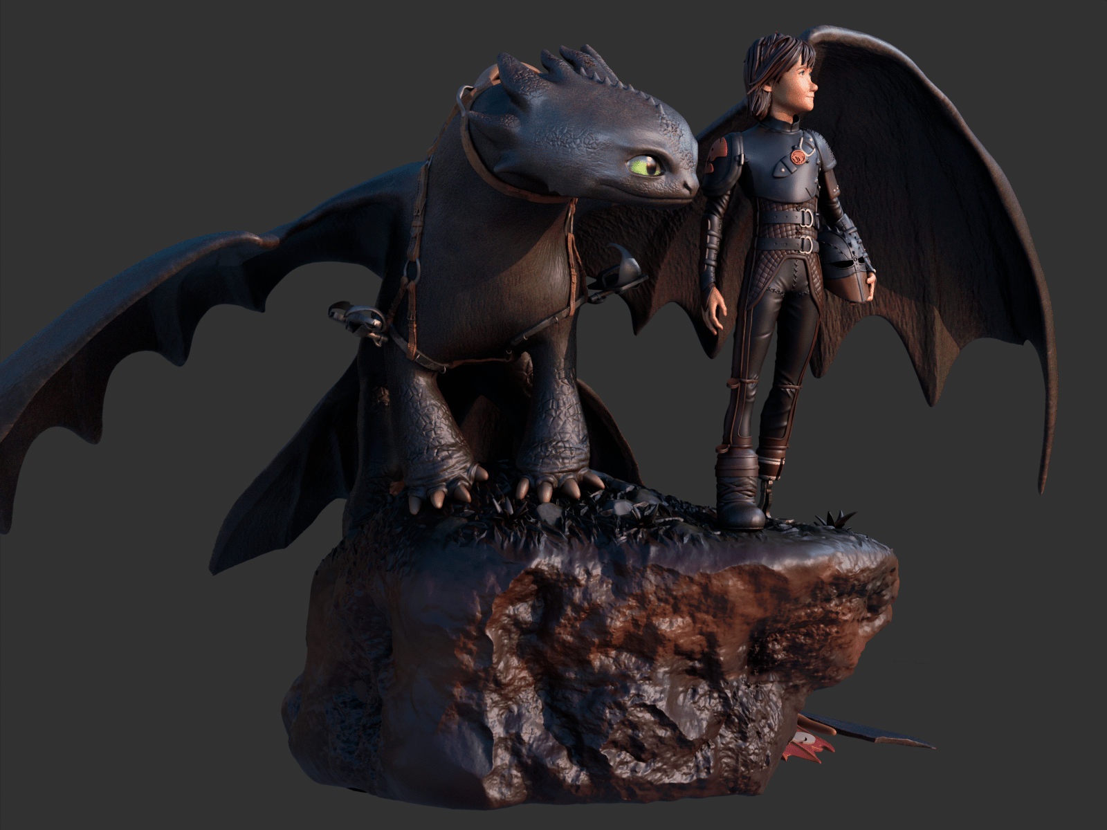 Toothless and Hiccup - CA 3D Studios - Dark Forge Arts