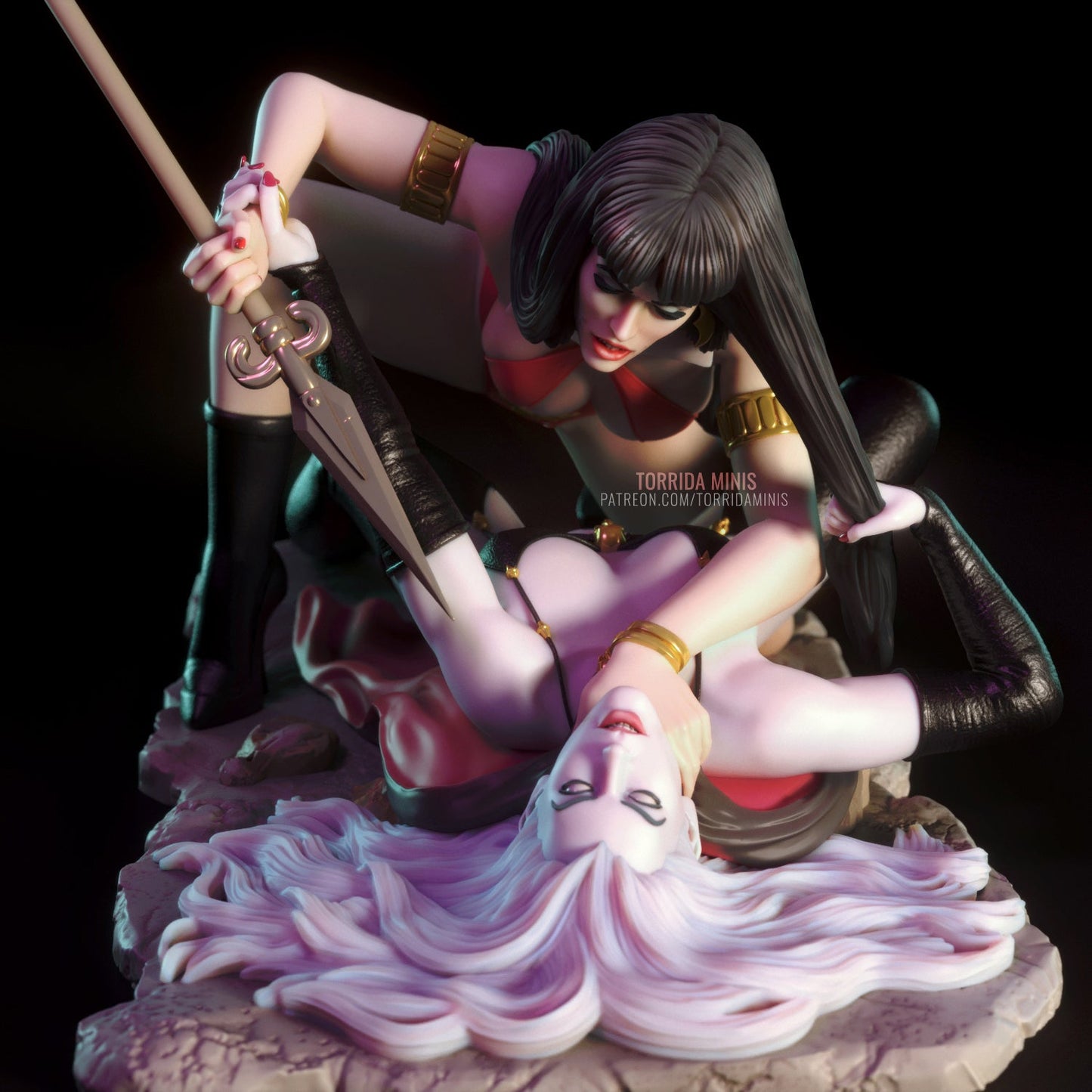 Vampirella Vs Lady Death - Torrida Minis - Dark Forge Arts