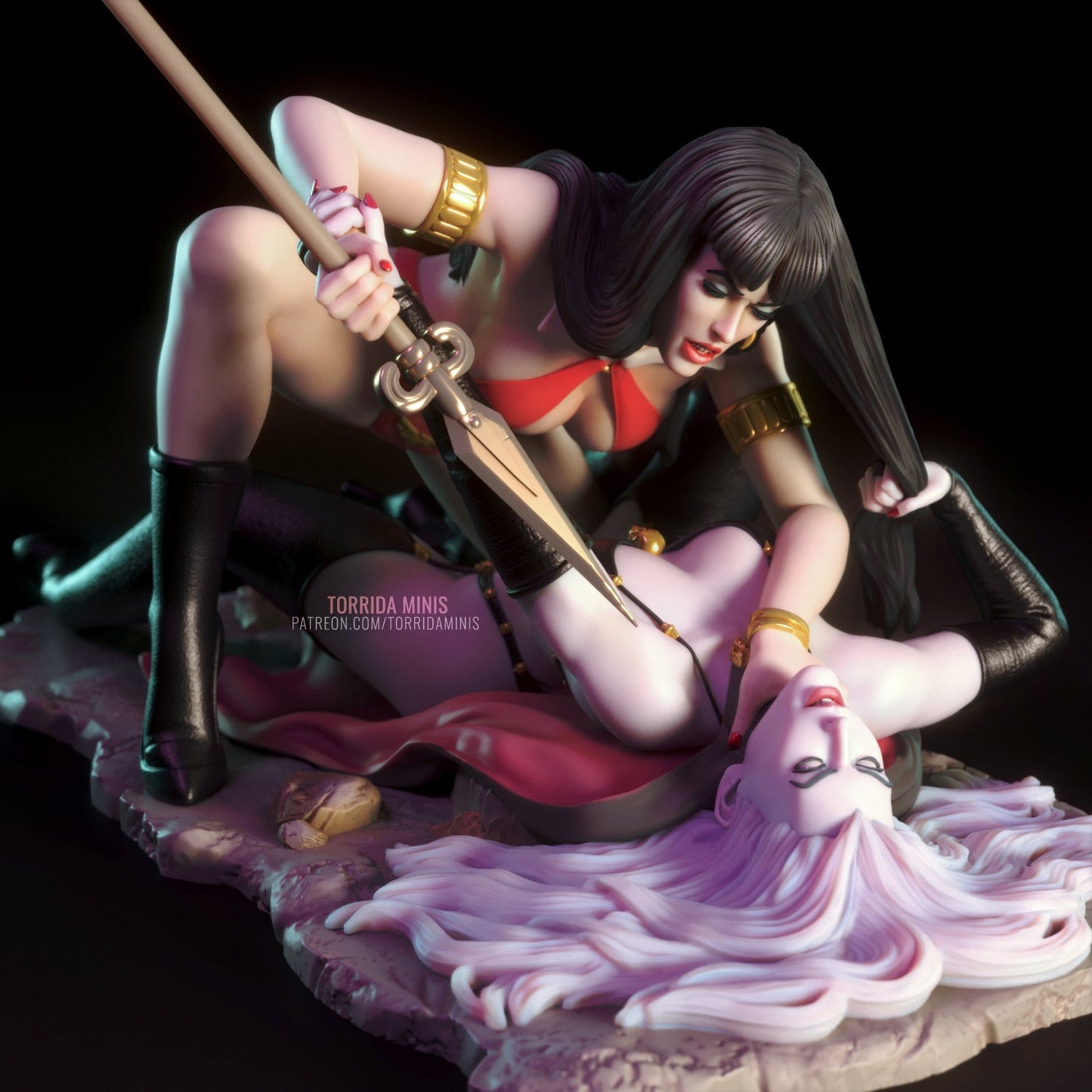 Vampirella Vs Lady Death - Torrida Minis - Dark Forge Arts