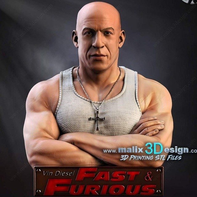 Vin Diesel Bust - Sanix3D - Dark Forge Arts