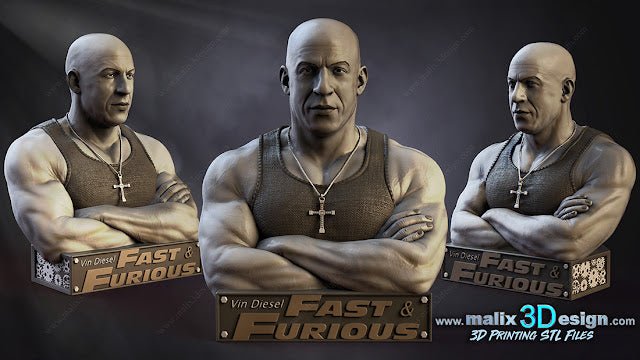 Vin Diesel Bust - Sanix3D - Dark Forge Arts