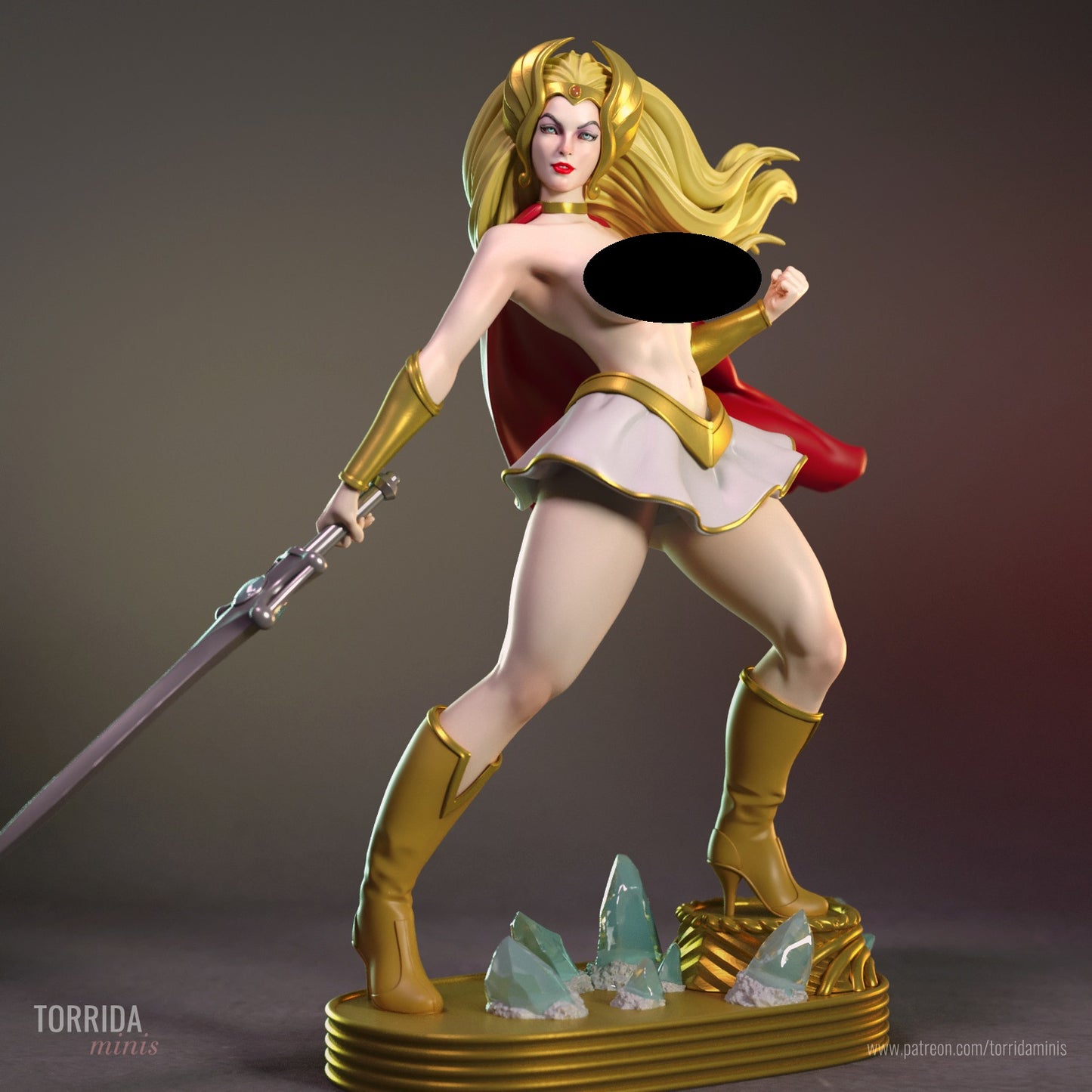 Estatua y miniatura de pin-up