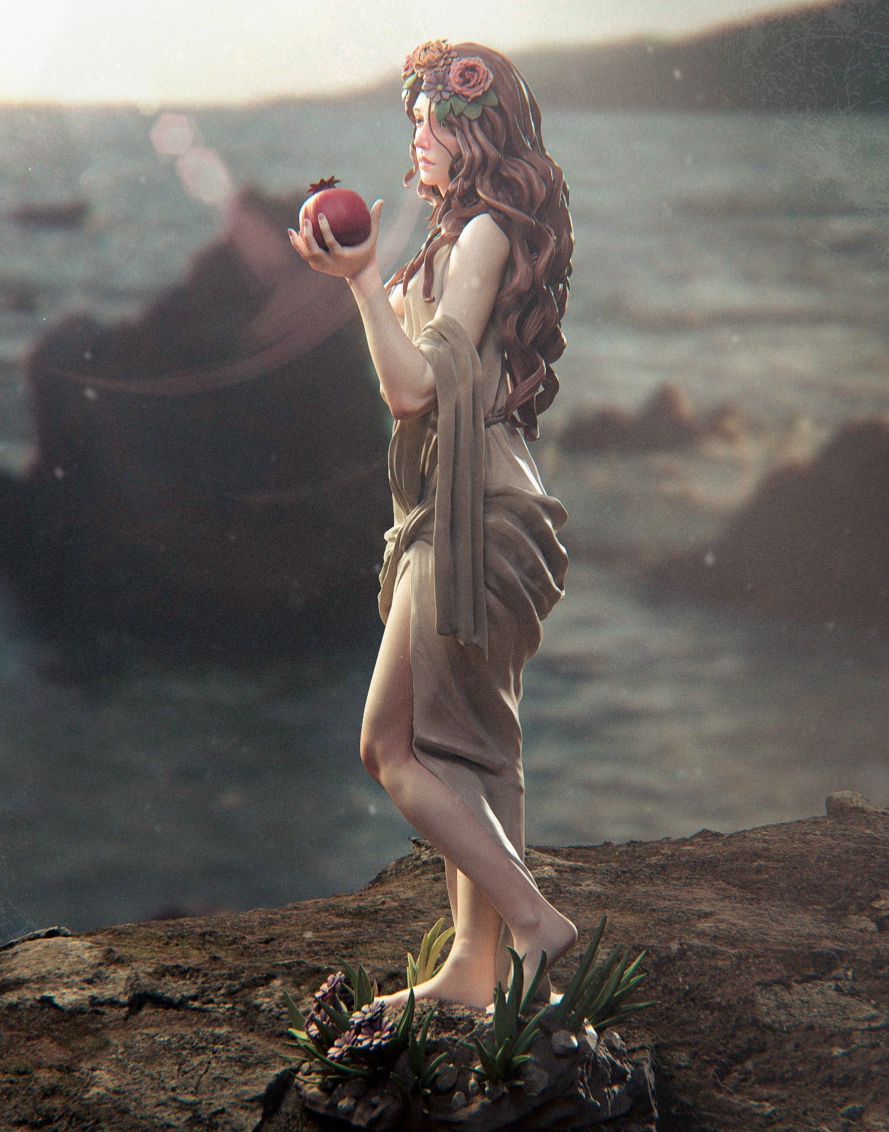 Estatua y miniatura de pin-up
