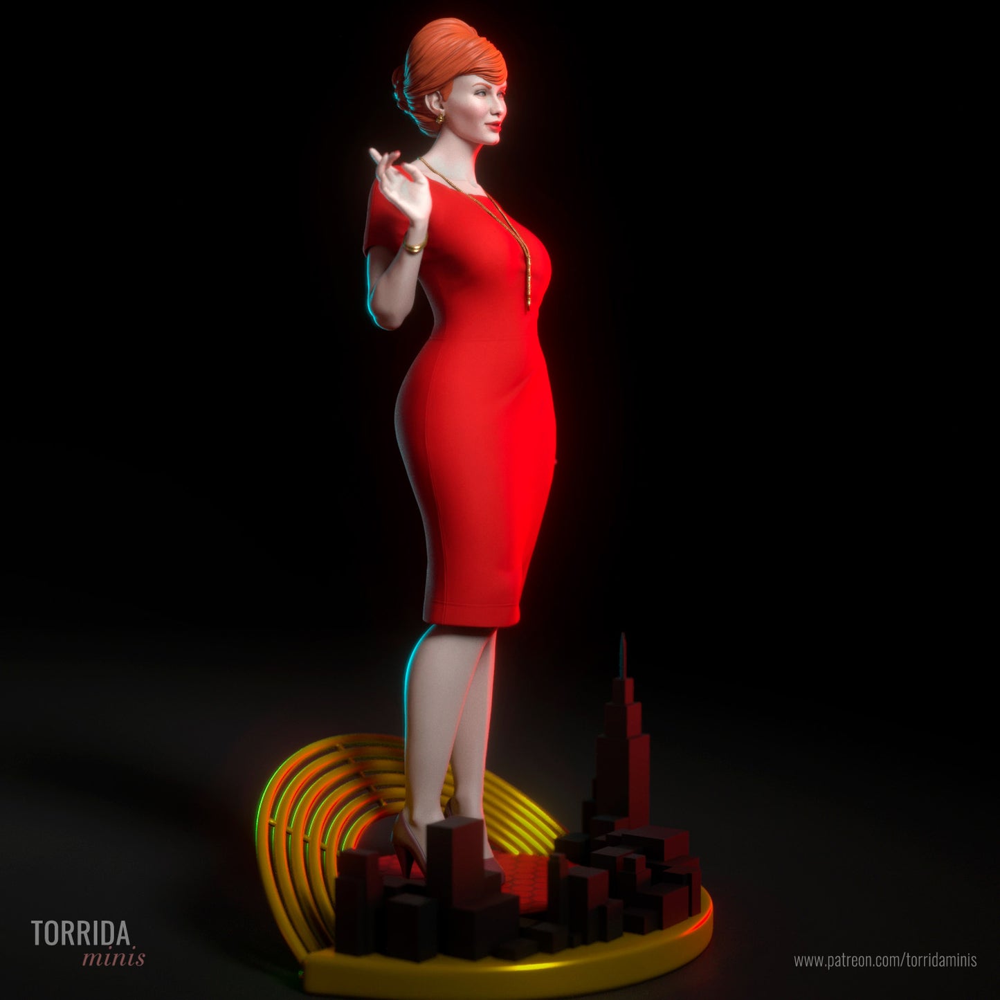 Estatua y miniatura de pin-up