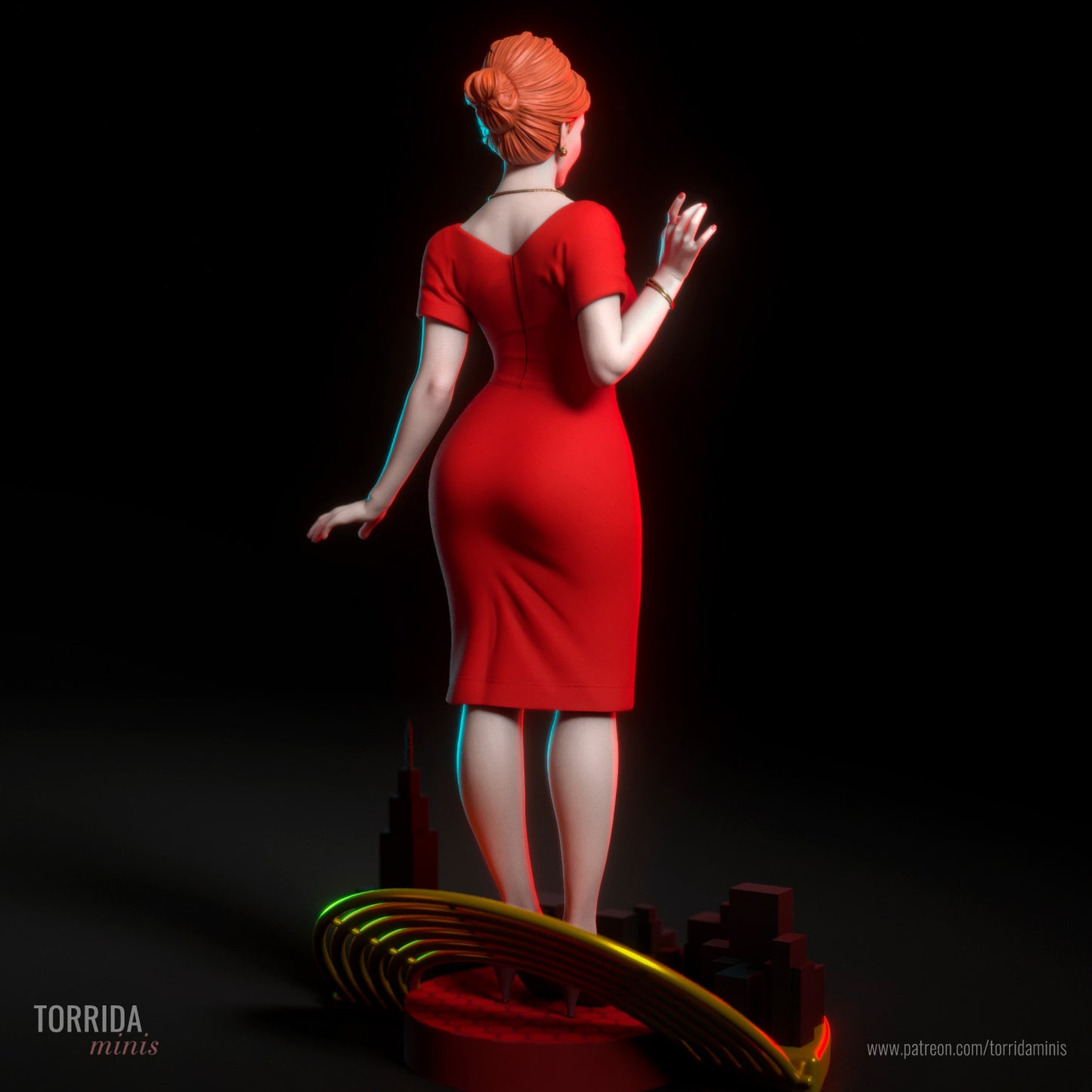 Estatua y miniatura de pin-up