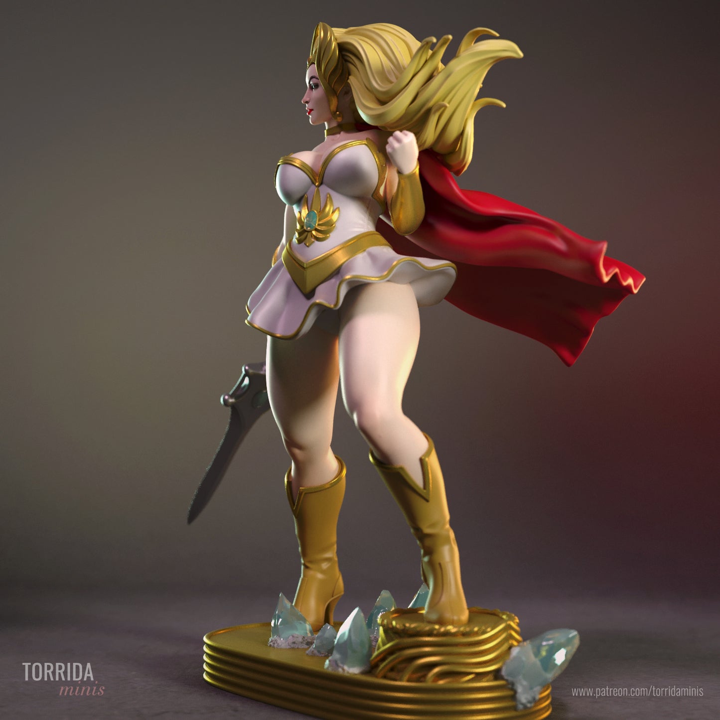 Estatua y miniatura de pin-up