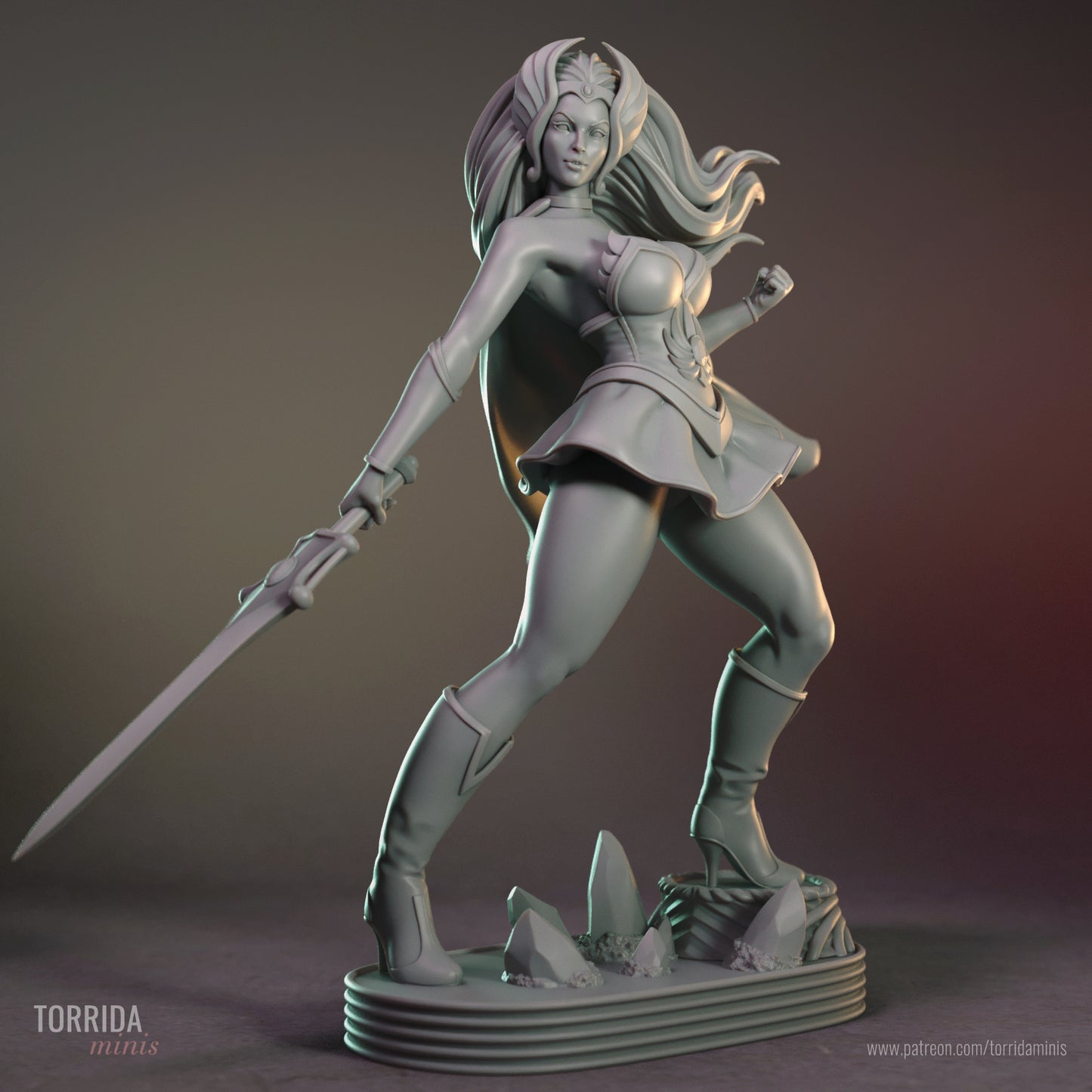 Estatua y miniatura de pin-up