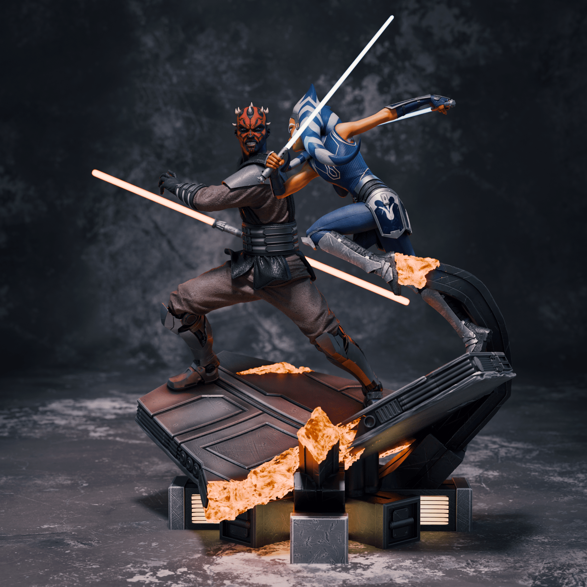 Ahsoka Tano vs. Darth Maul - CA 3D Studios - Dark Forge Arts