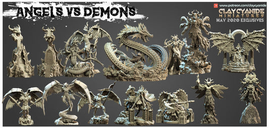 Angels vs Demons - ClayCyanide - Dark Forge Arts