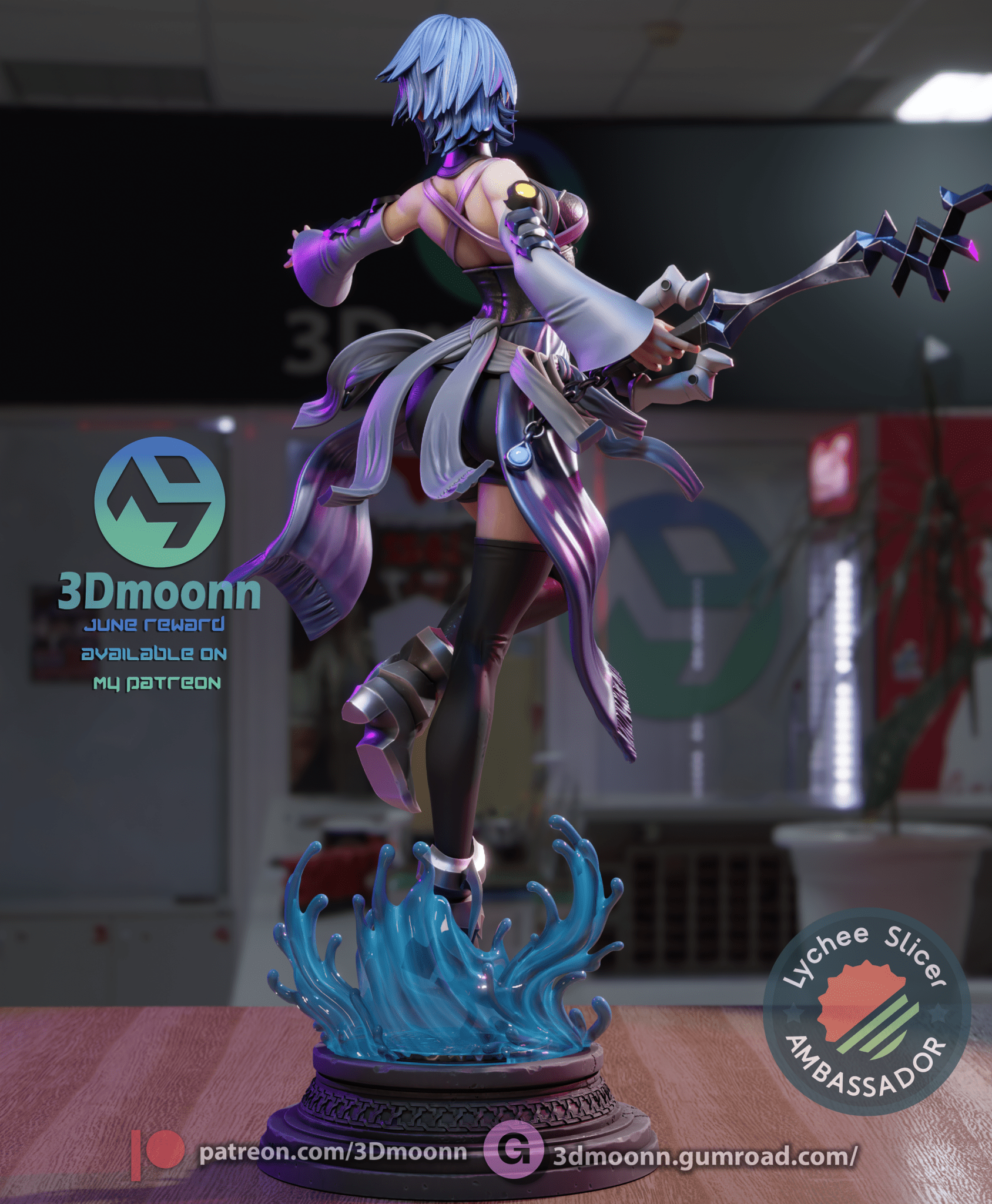Aqua - Kingdom Hearts - 3DMoonn - Dark Forge Arts