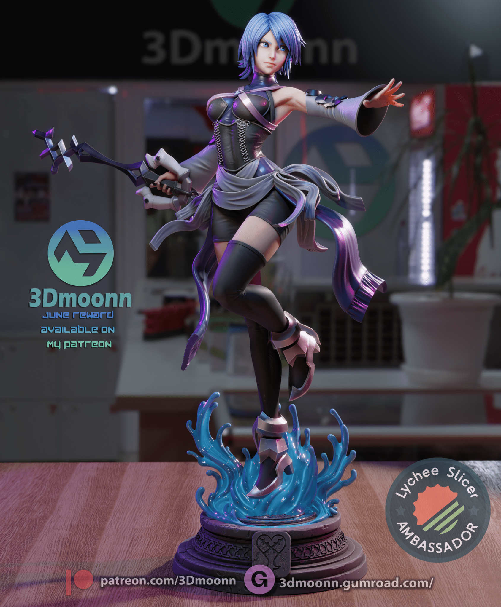 Aqua - Kingdom Hearts - 3DMoonn - Dark Forge Arts