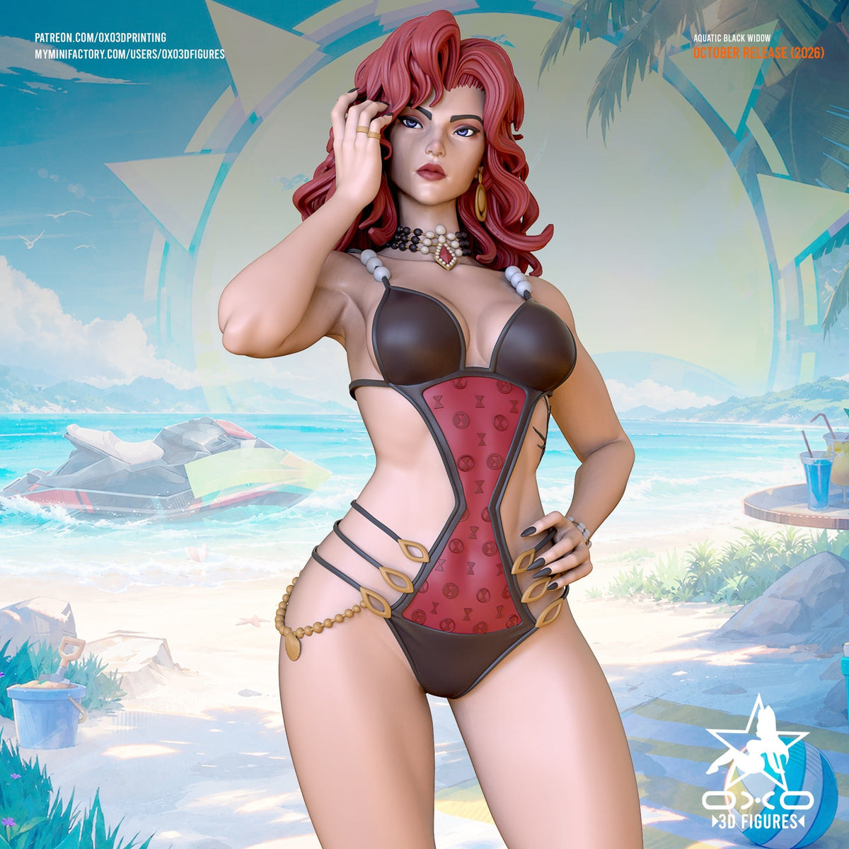 Aquatic Assassin Black Widow - OXO3D - Dark Forge Arts
