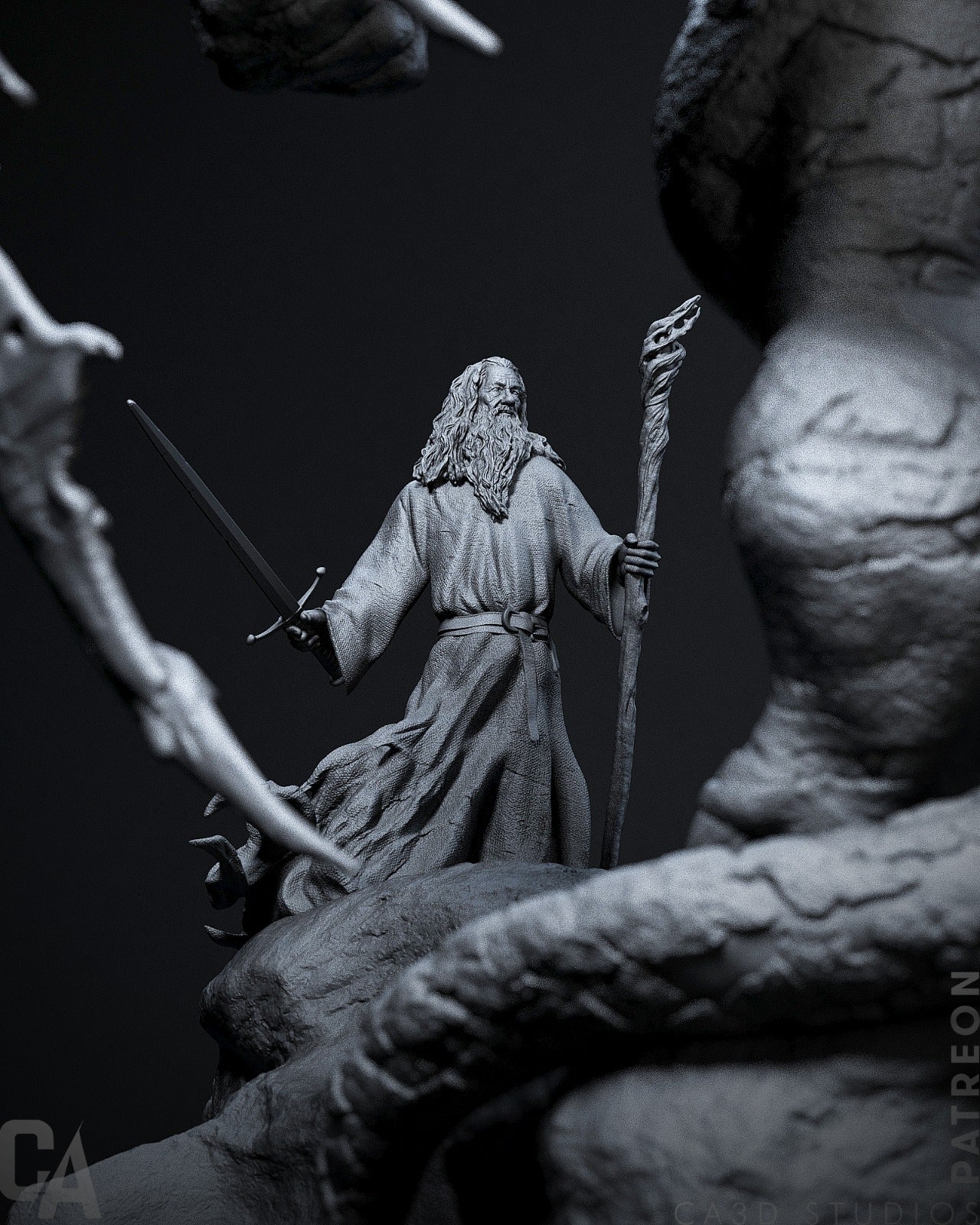 Balrog vs Gandalf - CA 3D Studios - Dark Forge Arts