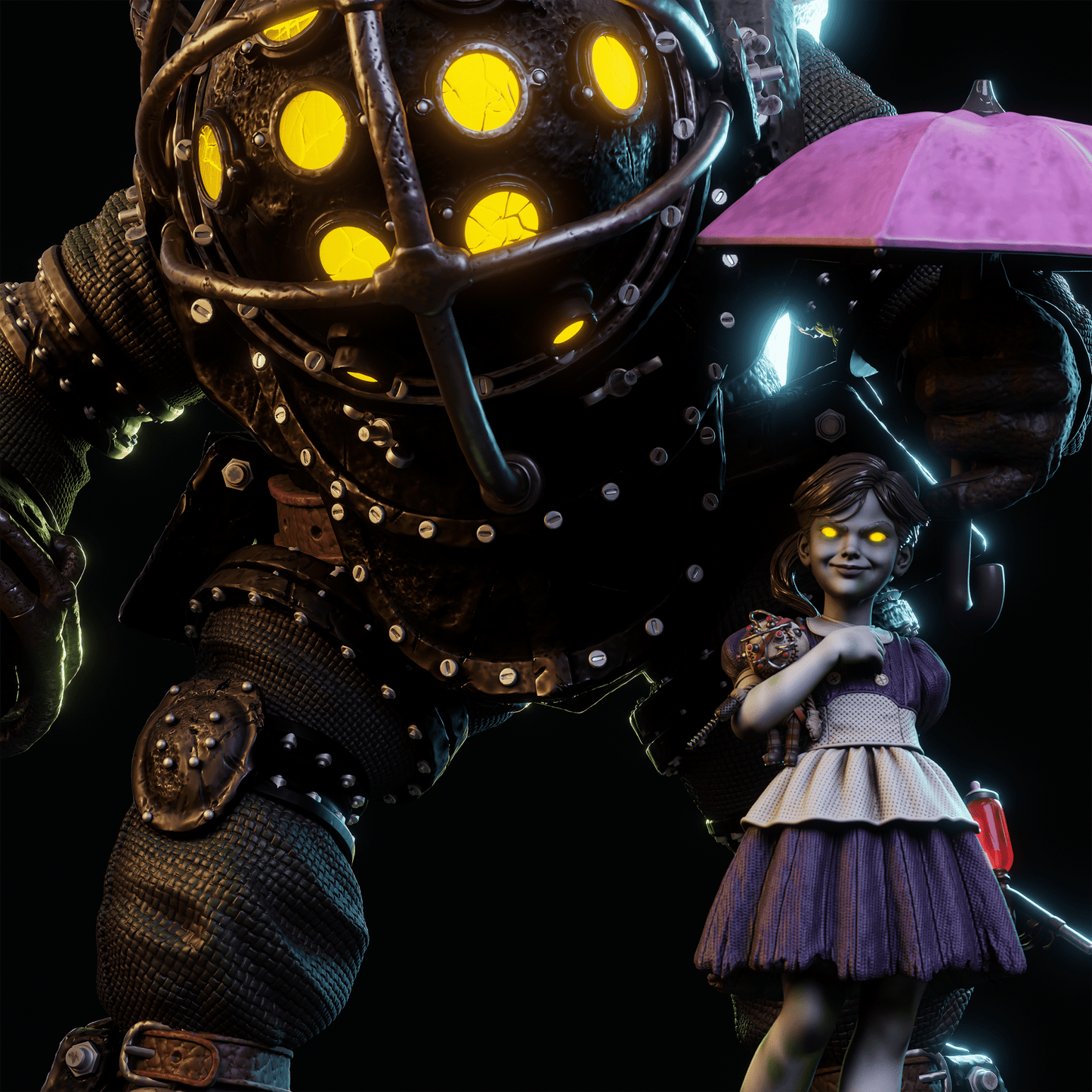Big Daddy & Little Sister - CA 3D Studios - Dark Forge Arts