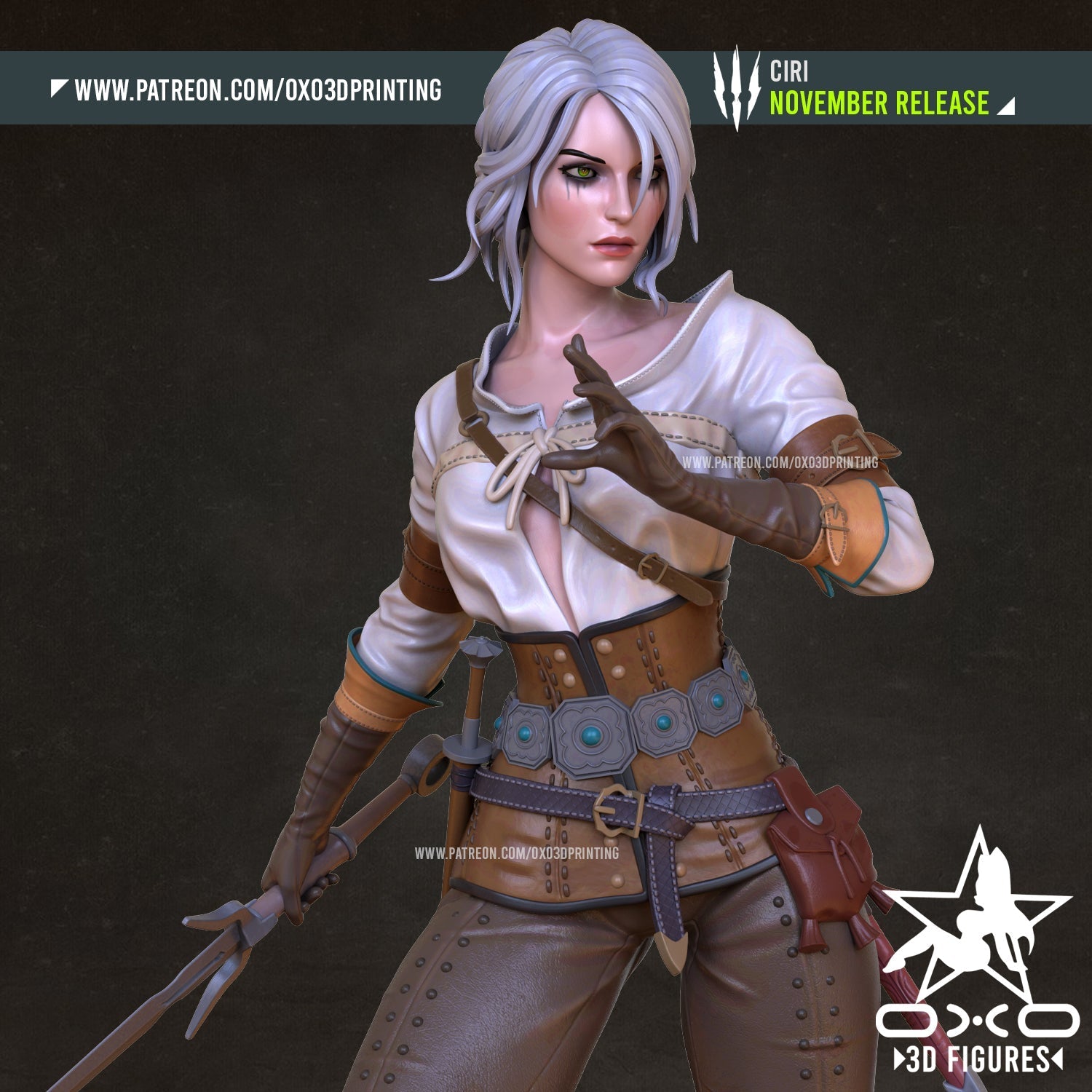 Ciri v1 - OXO3D - Dark Forge Arts
