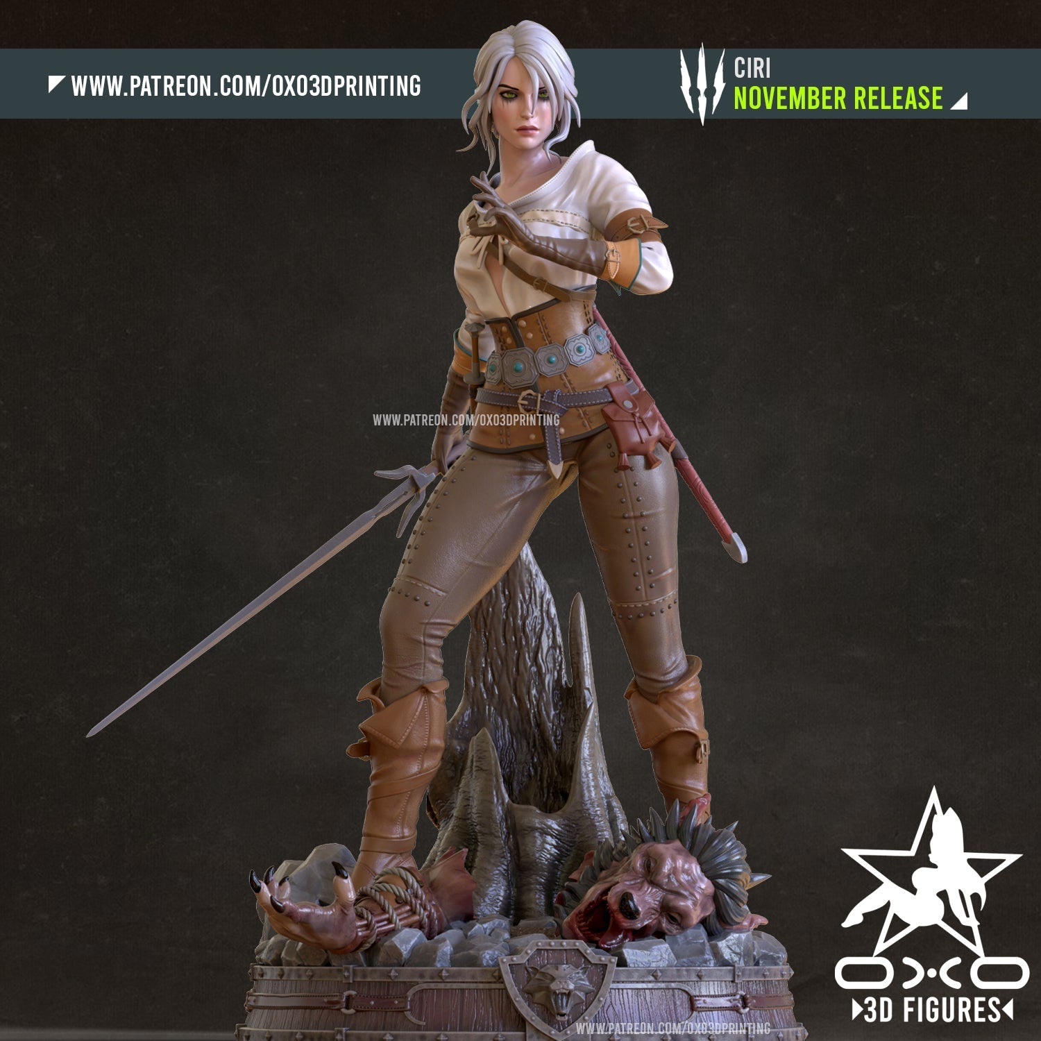 Ciri v1 - OXO3D - Dark Forge Arts