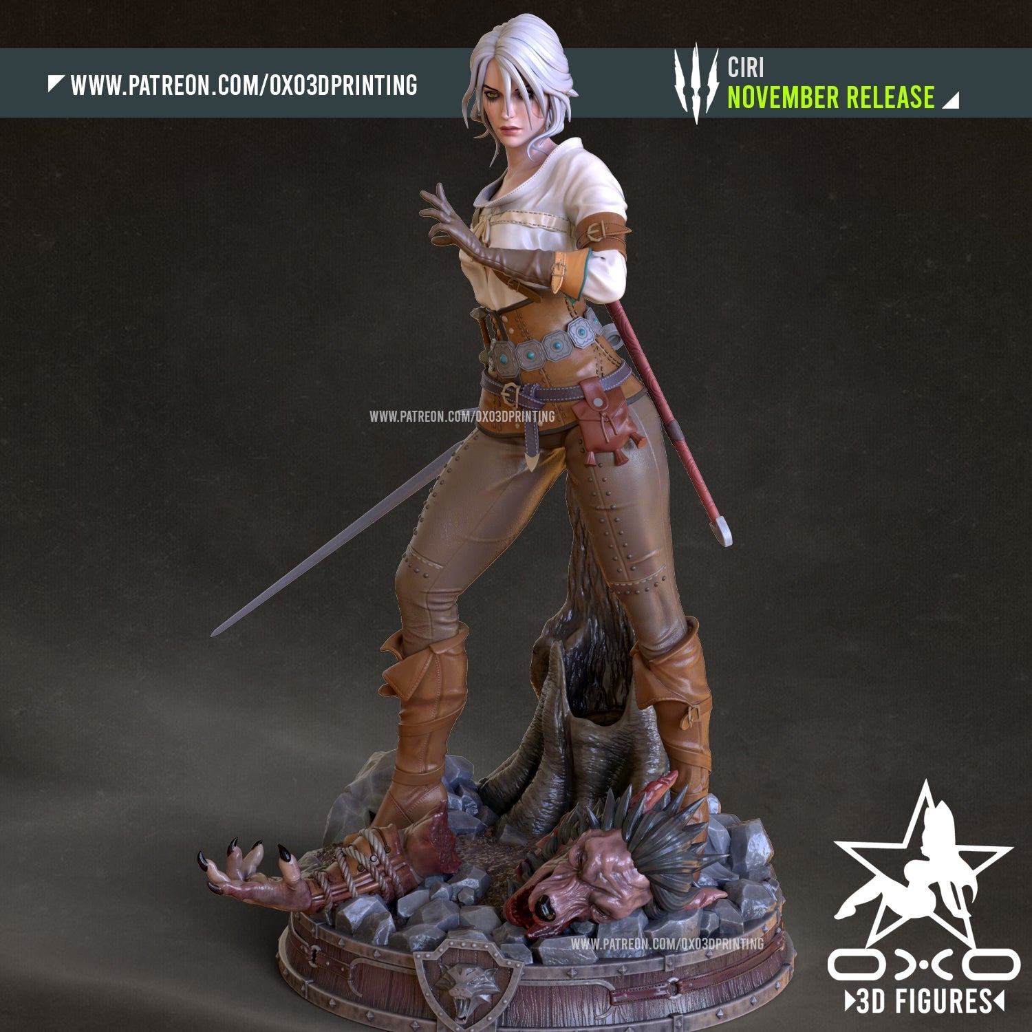 Ciri v1 - OXO3D - Dark Forge Arts