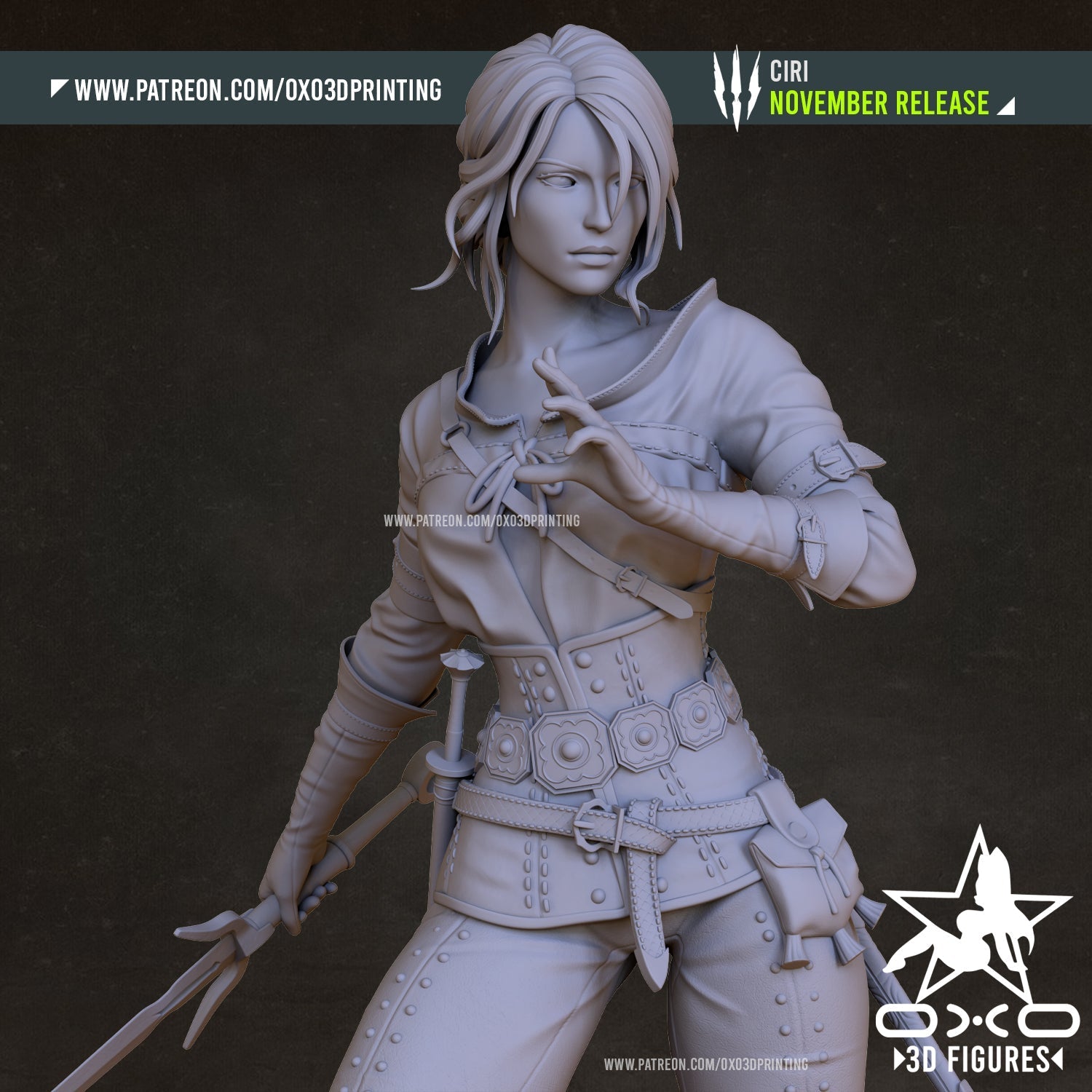 Ciri v1 - OXO3D - Dark Forge Arts