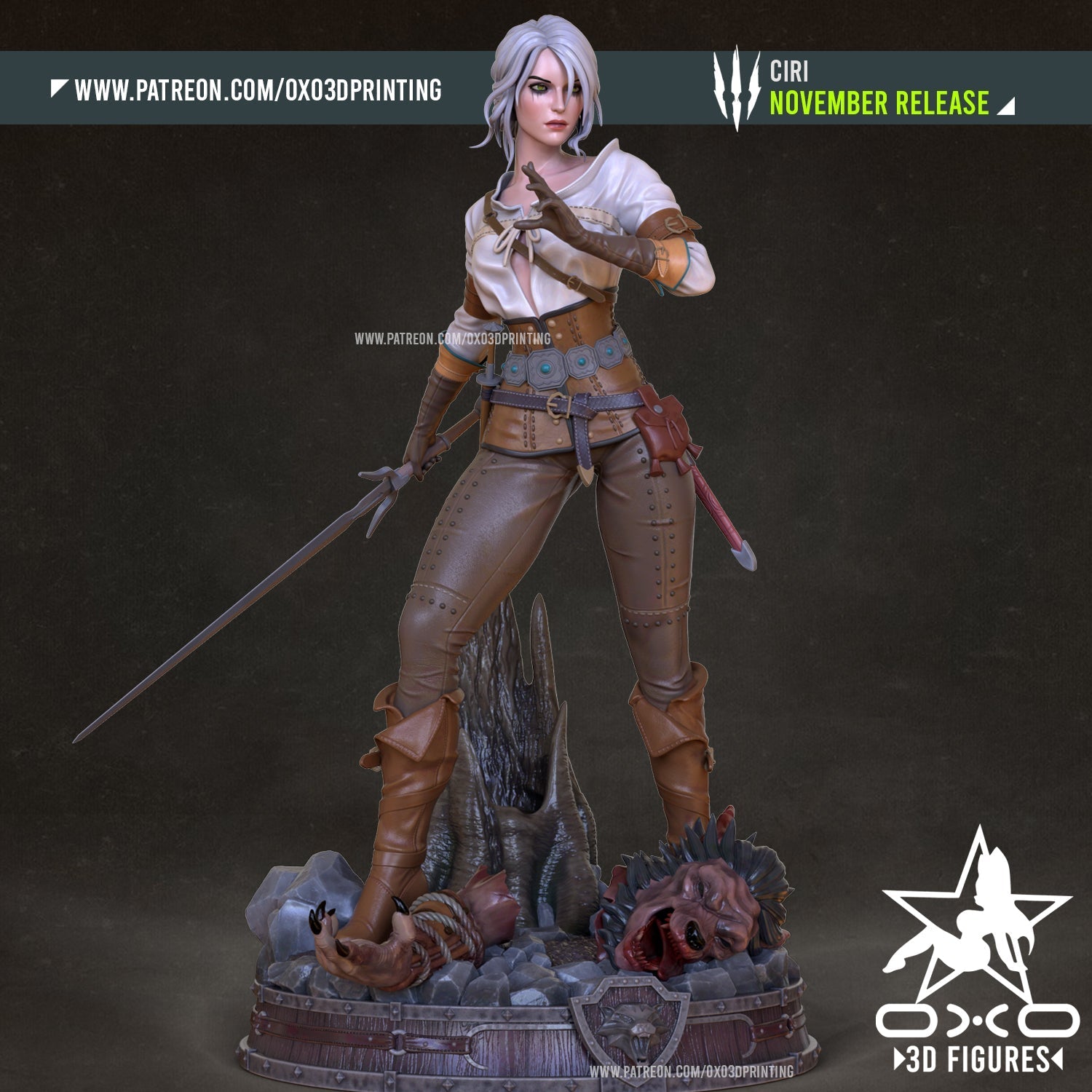 Ciri v1 - OXO3D - Dark Forge Arts