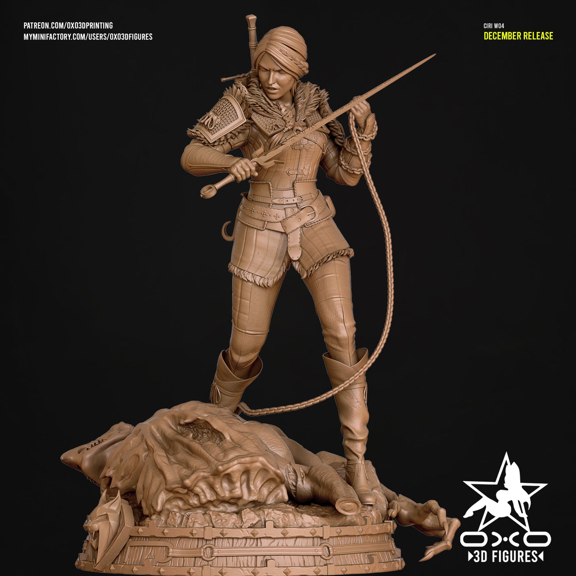Ciri v3 - OXO3D - Dark Forge Arts