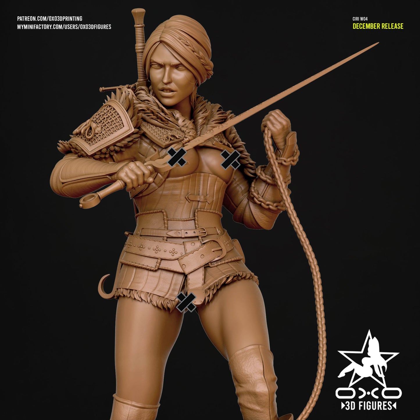 Ciri v3 - OXO3D - Dark Forge Arts