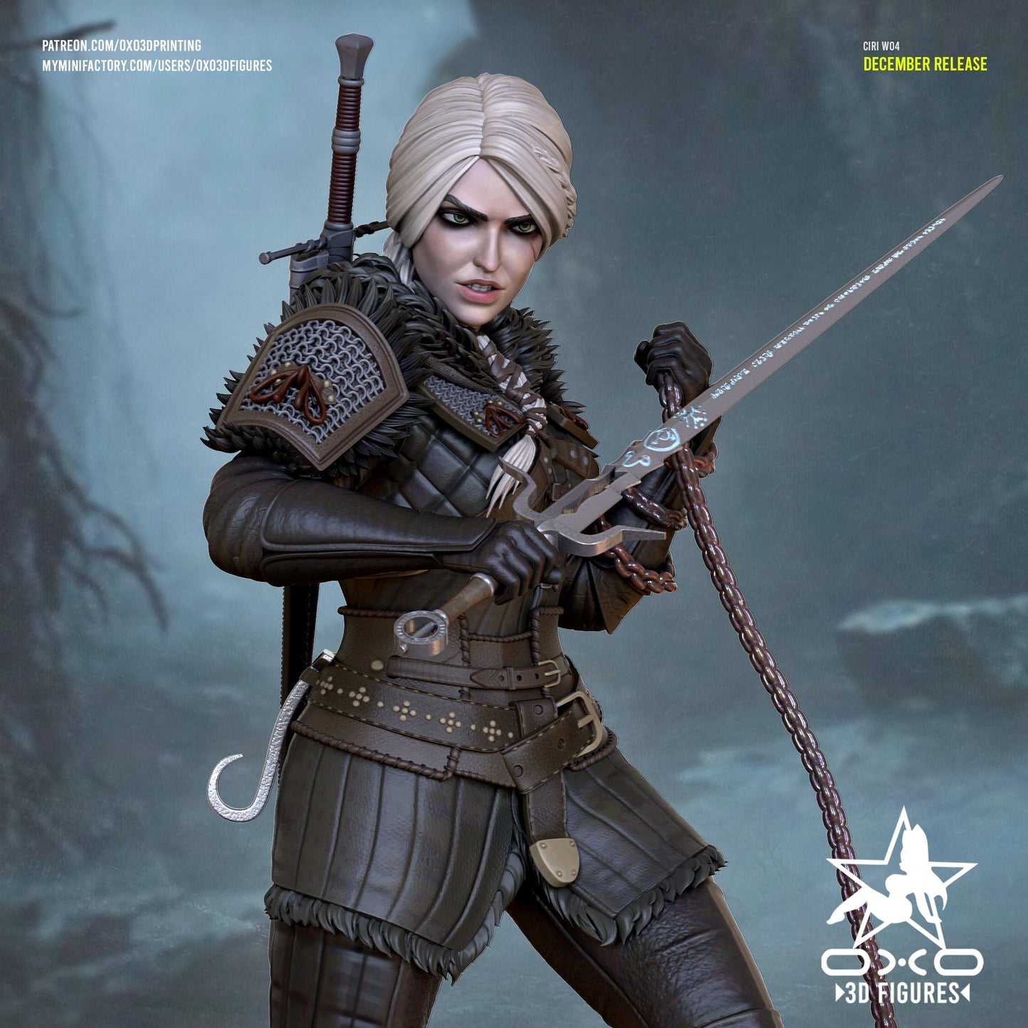 Ciri v3 - OXO3D - Dark Forge Arts