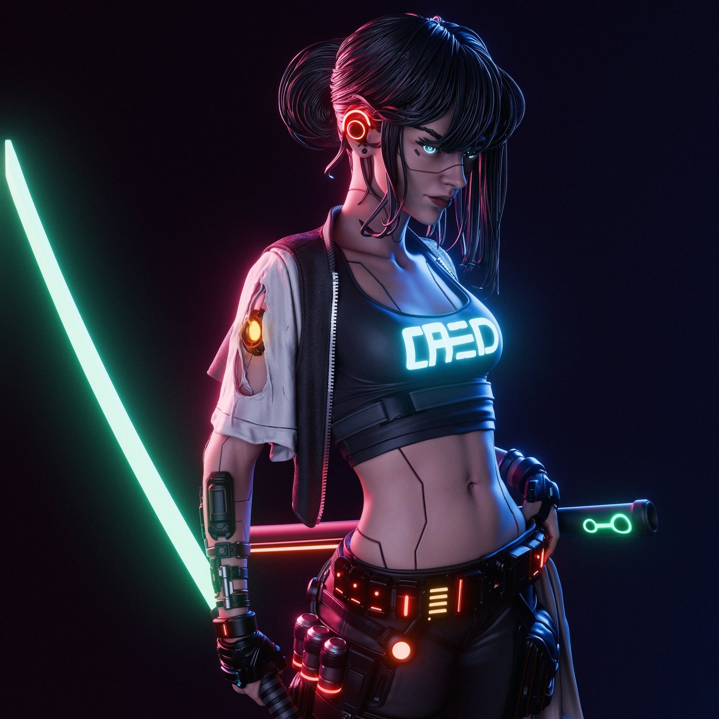 Cyber Samurai - CA 3D Studios - Dark Forge Arts