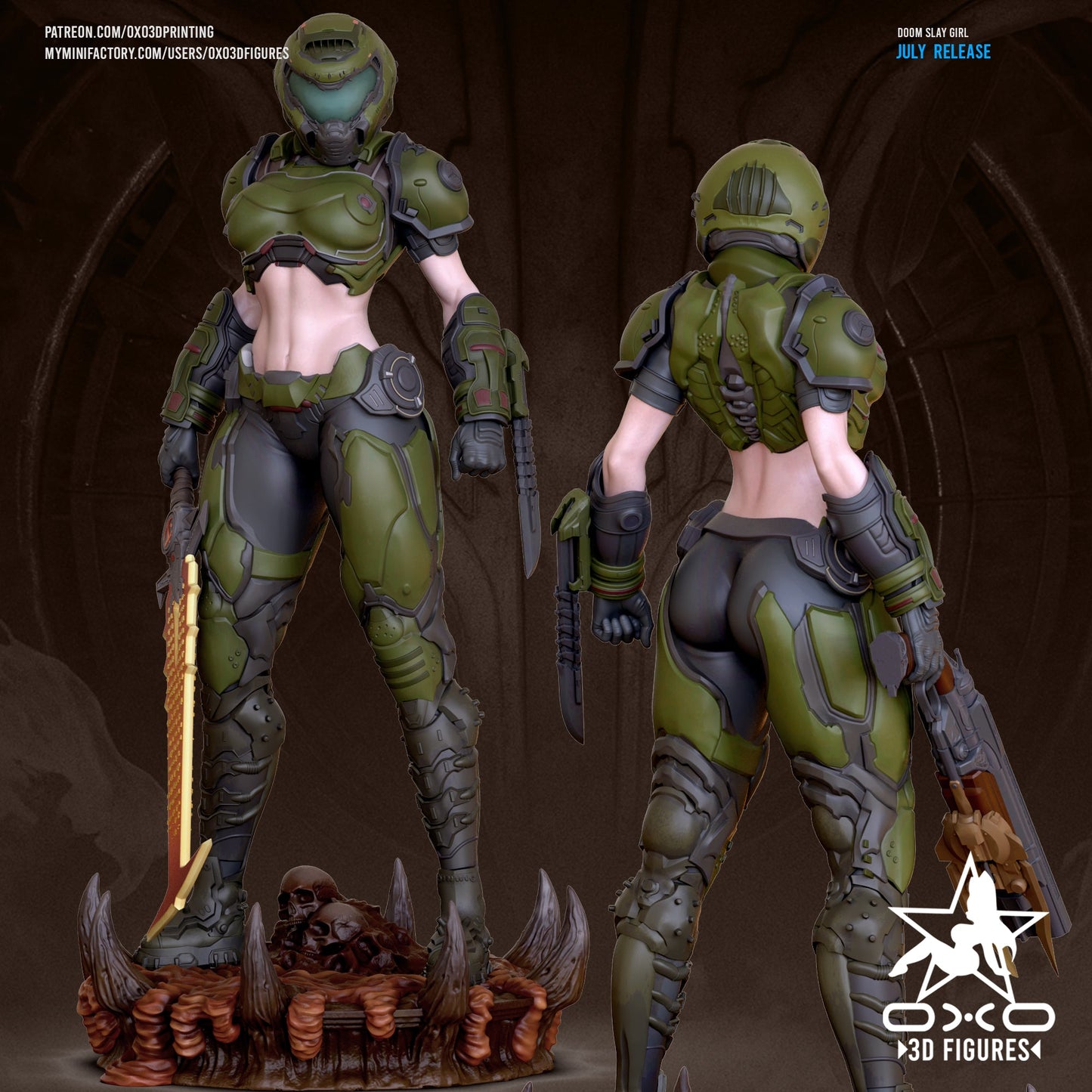 Doom Slay Girl - OXO3D - Dark Forge Arts
