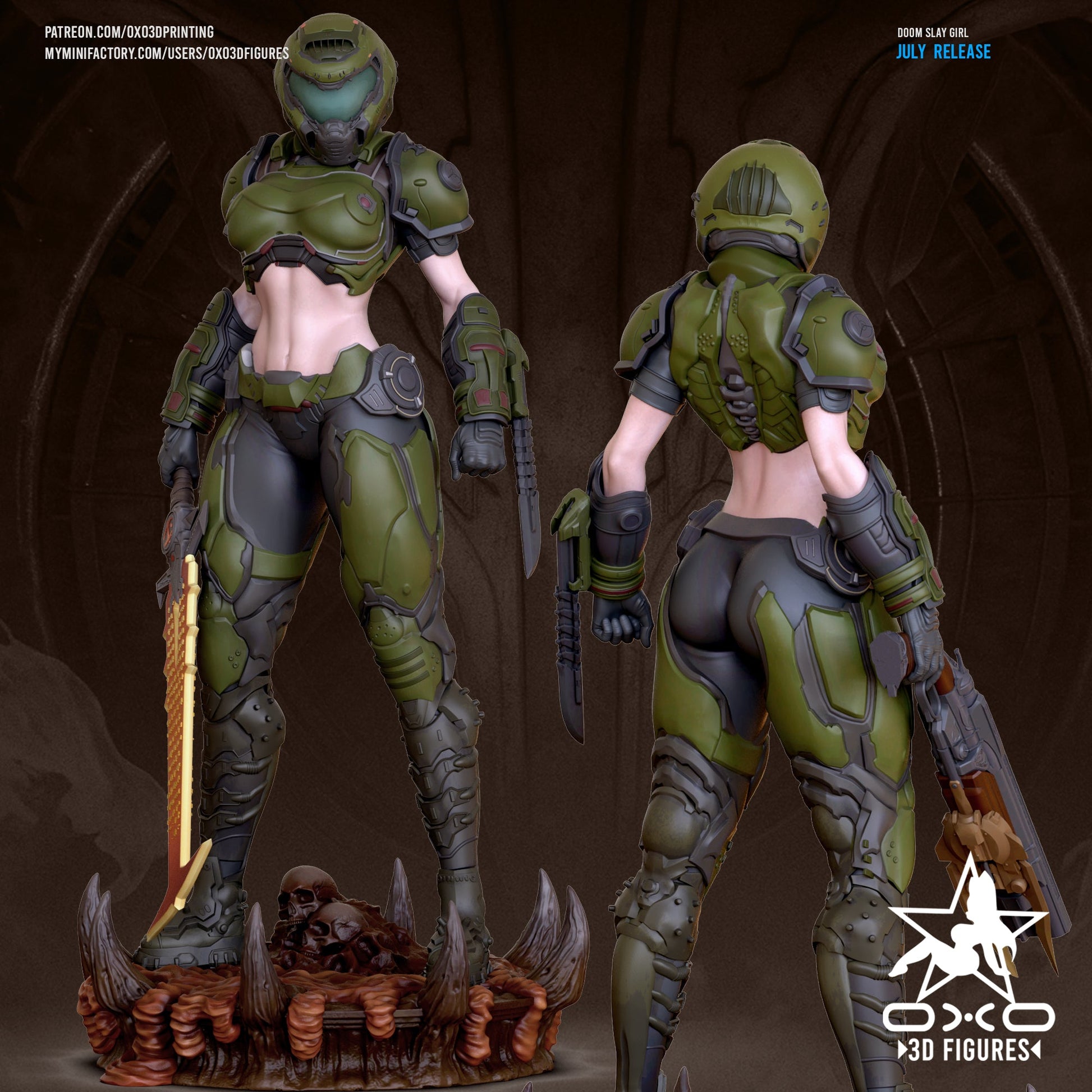 Doom Slay Girl - OXO3D - Dark Forge Arts