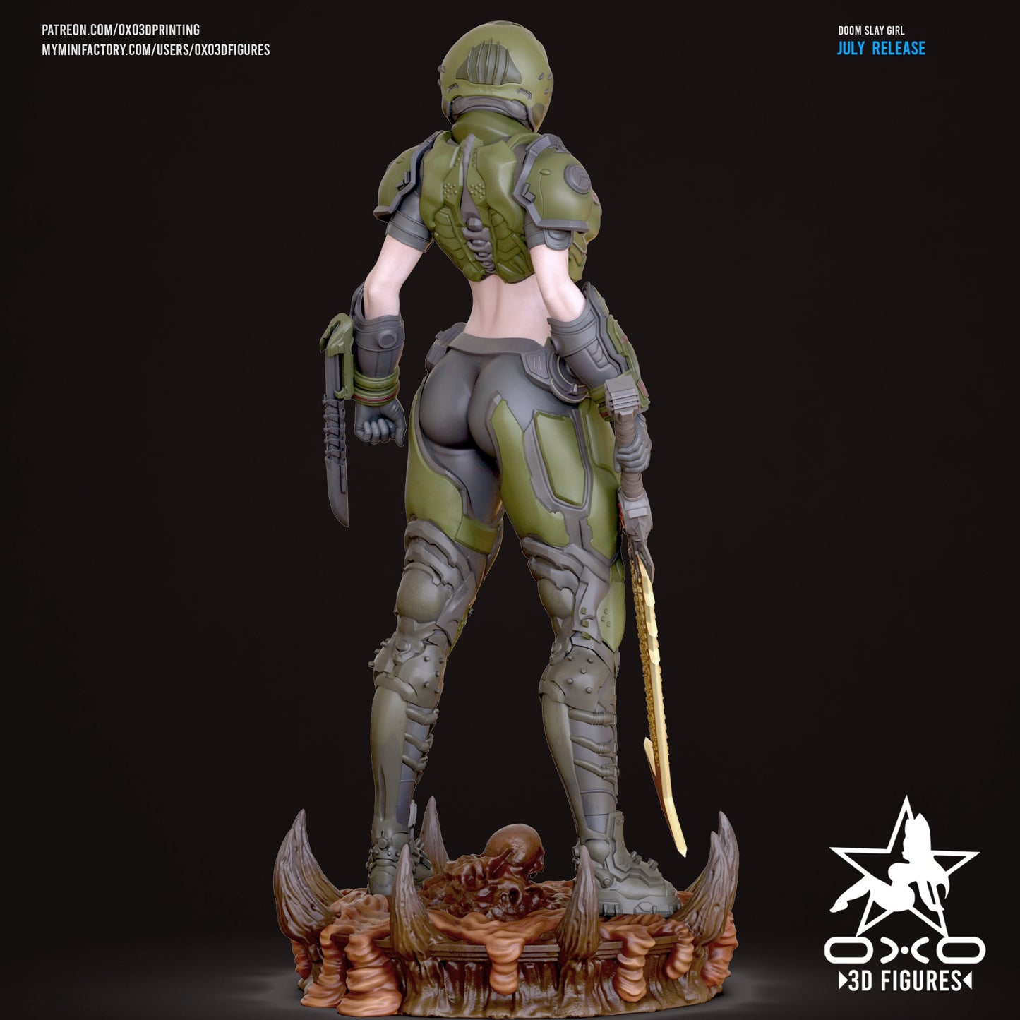 Doom Slay Girl - OXO3D - Dark Forge Arts