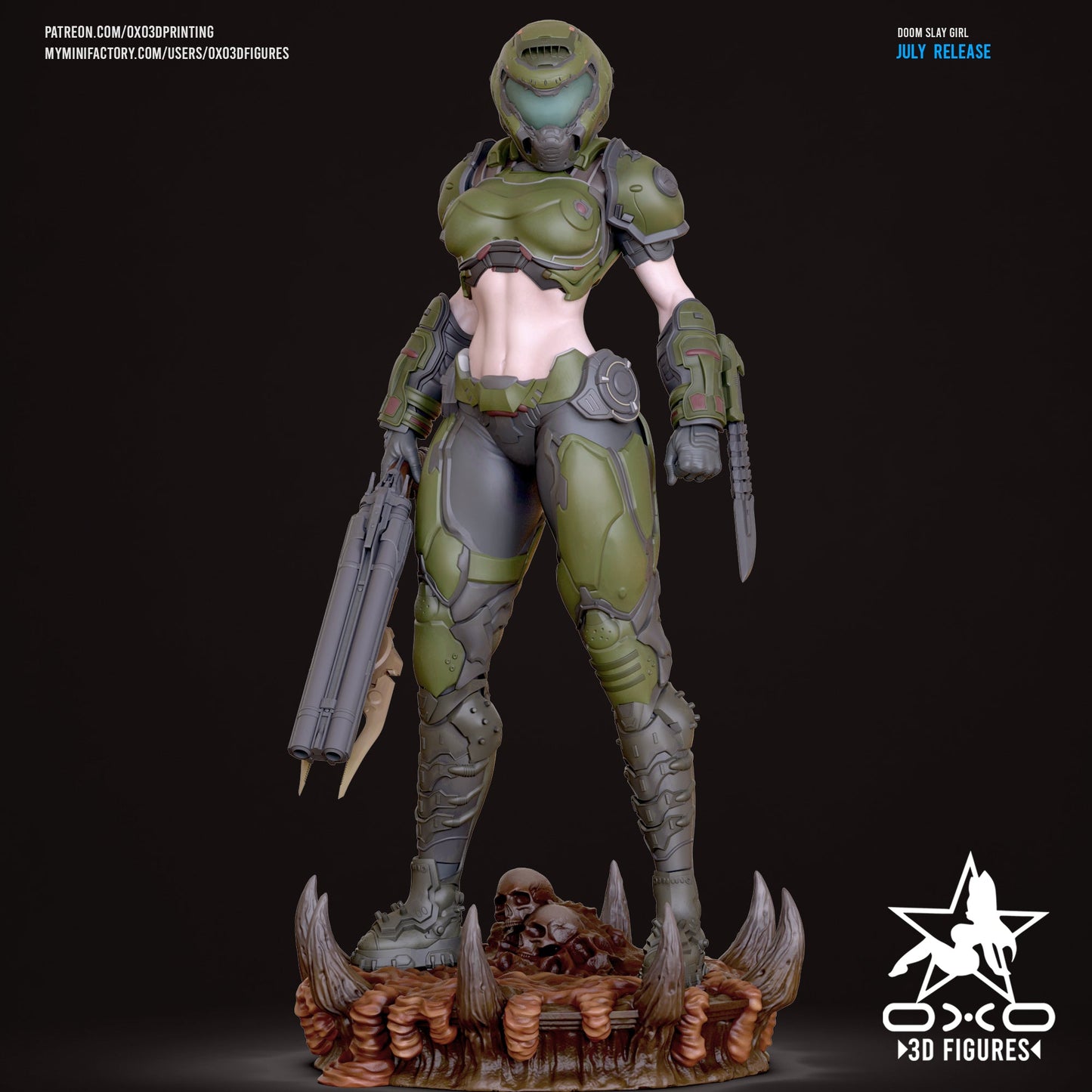 Doom Slay Girl - OXO3D - Dark Forge Arts