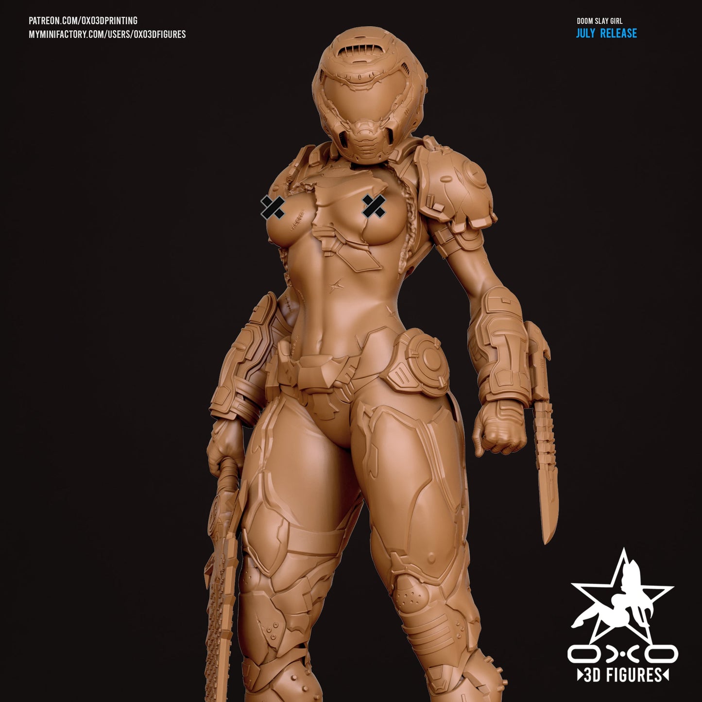 Doom Slay Girl - OXO3D - Dark Forge Arts