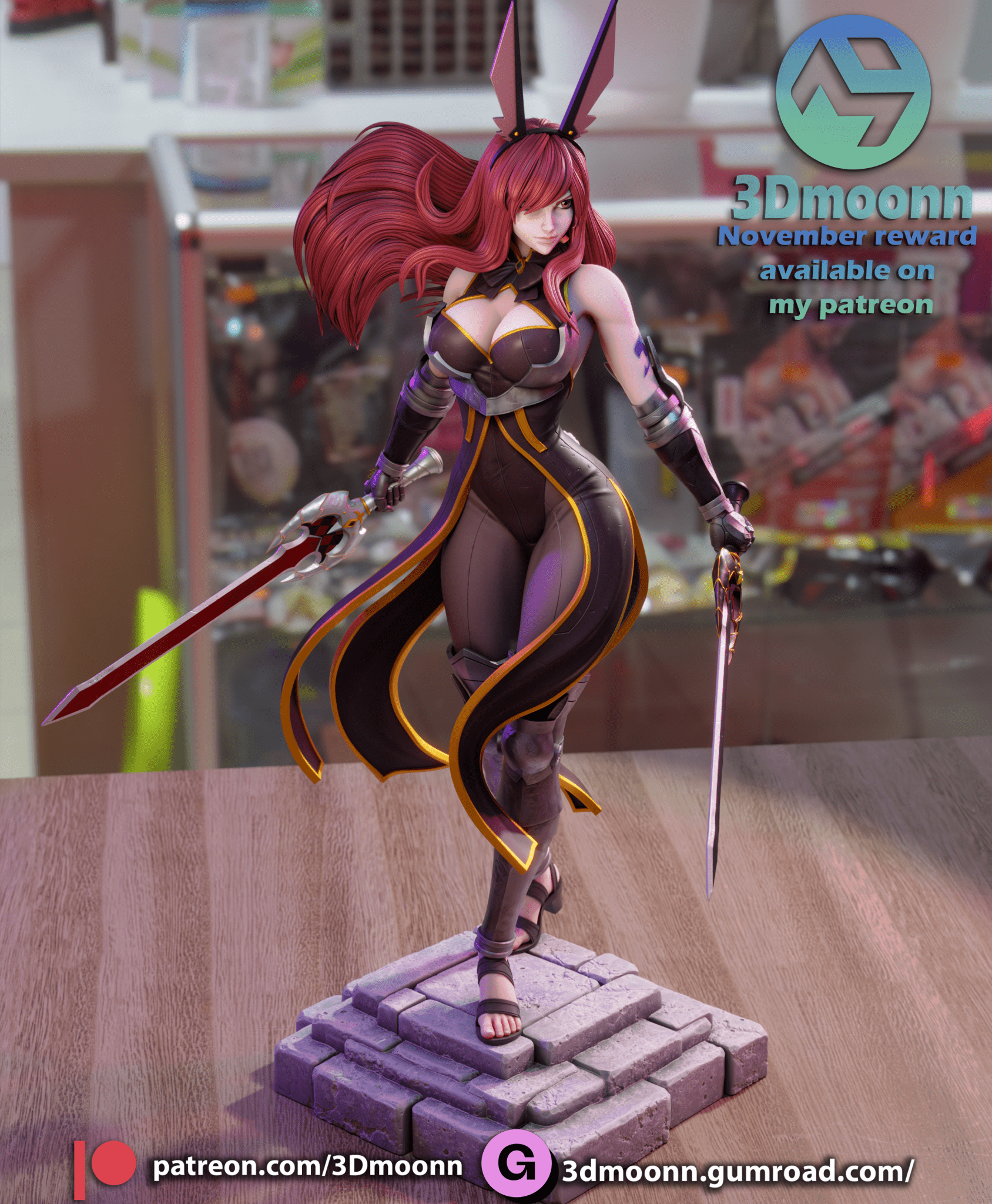 Erza Scarlett - 3DMoonn - Dark Forge Arts