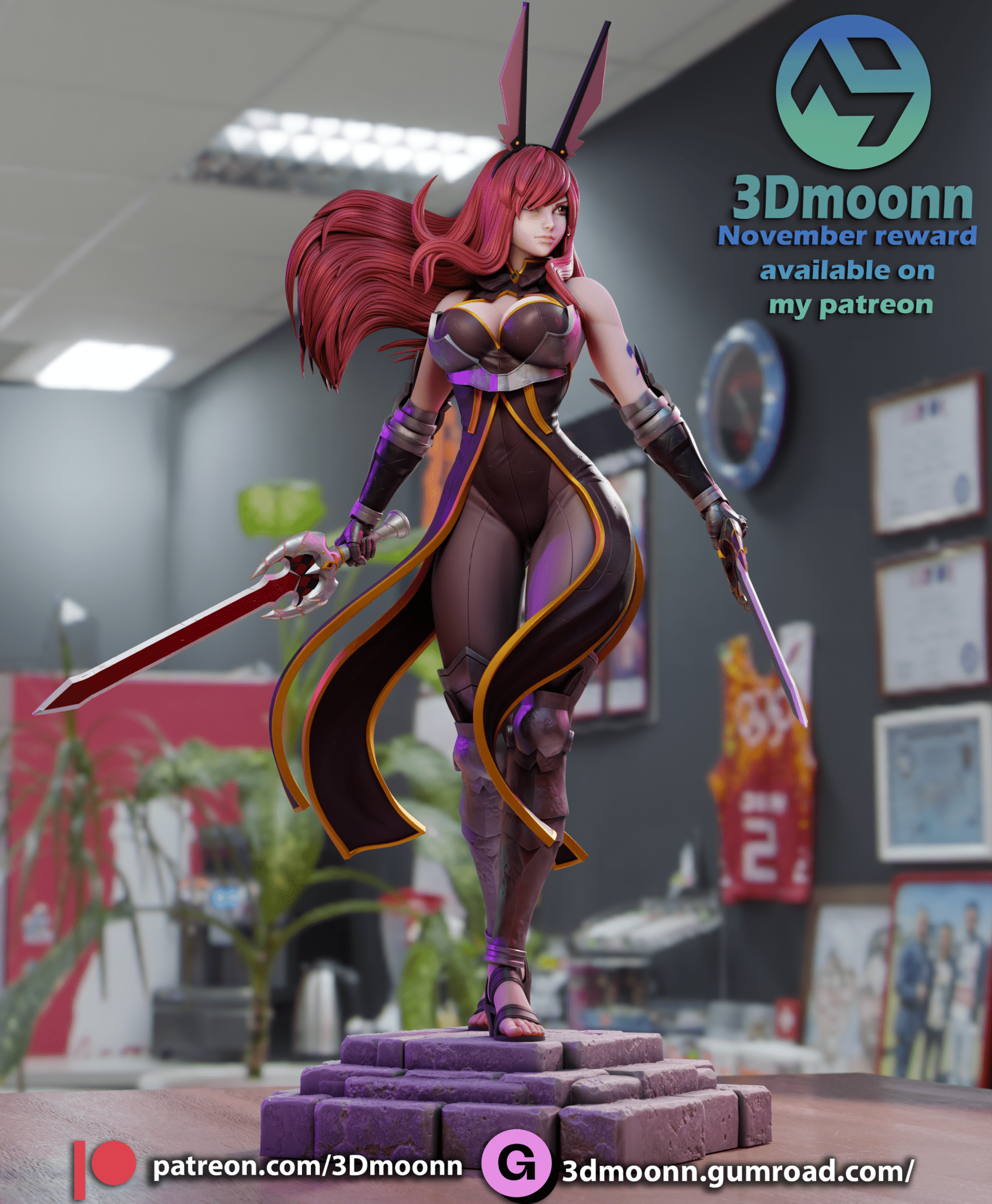 Erza Scarlett - 3DMoonn - Dark Forge Arts
