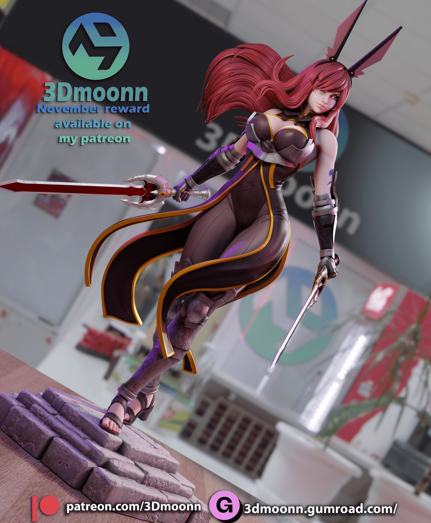 Erza Scarlett - 3DMoonn - Dark Forge Arts