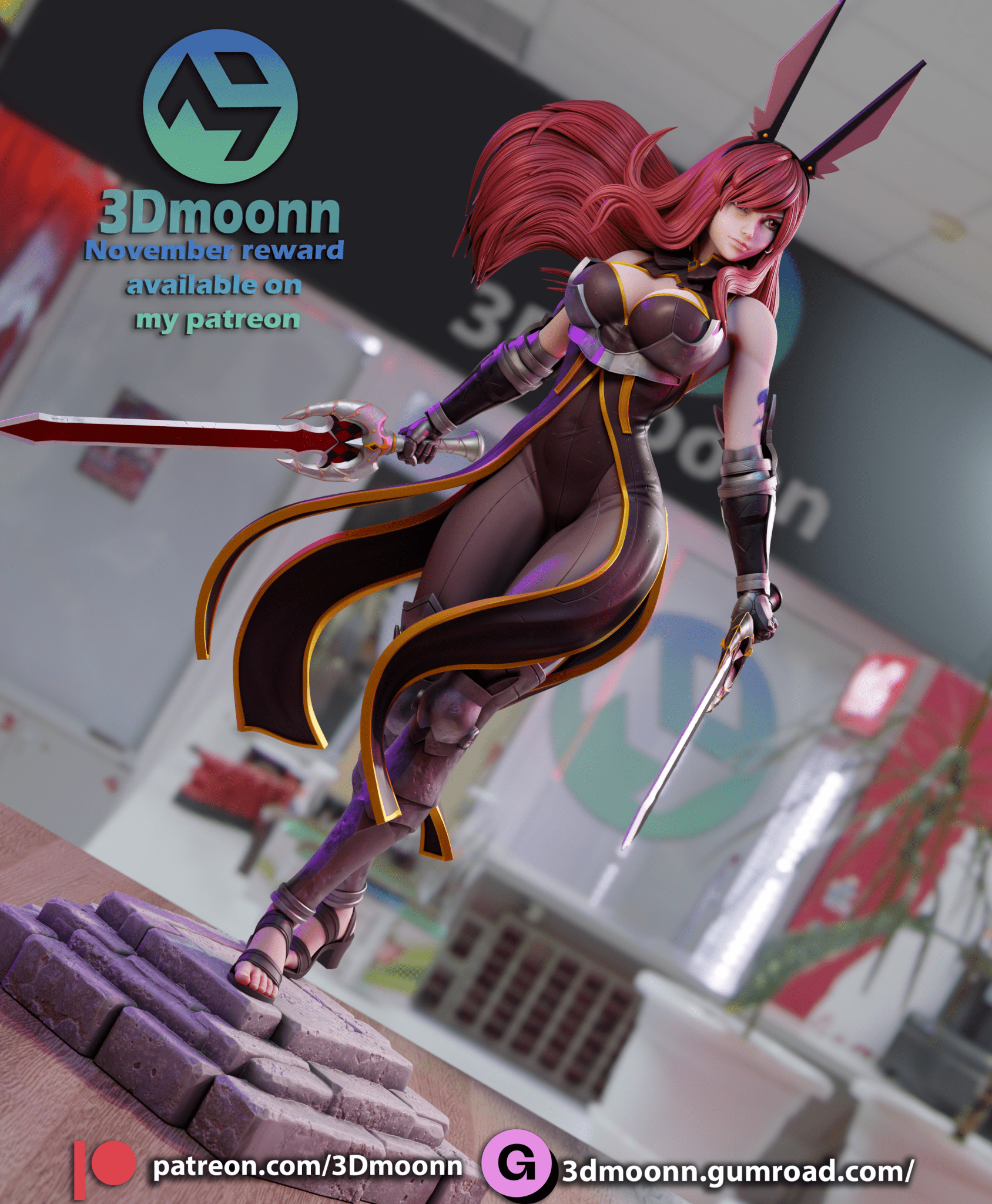 Erza Scarlett - 3DMoonn - Dark Forge Arts