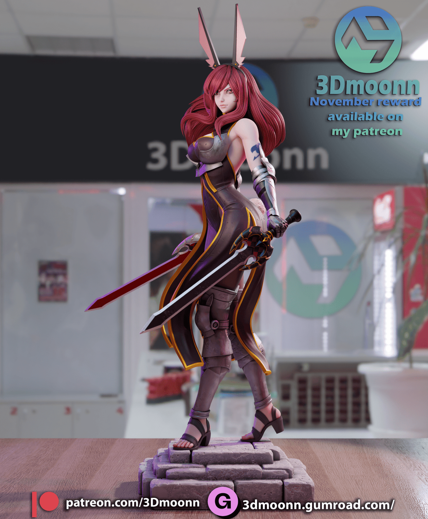Erza Scarlett - 3DMoonn - Dark Forge Arts