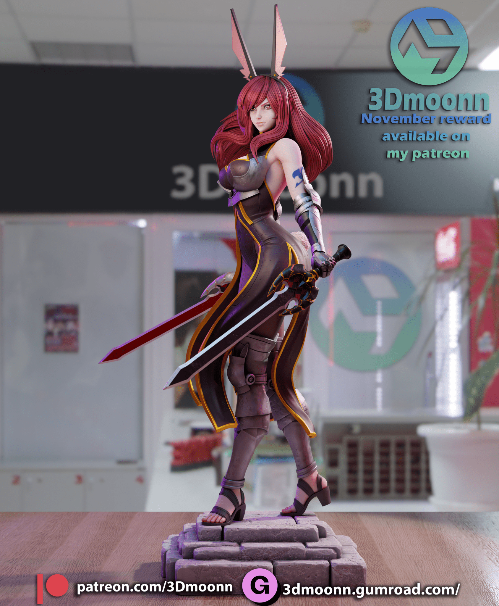 Erza Scarlett - 3DMoonn - Dark Forge Arts