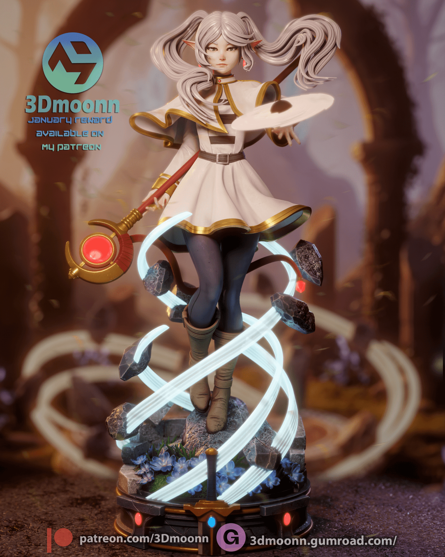 Frieren - Soso no Frieren - 3DMoonn (Copy) - Dark Forge Arts