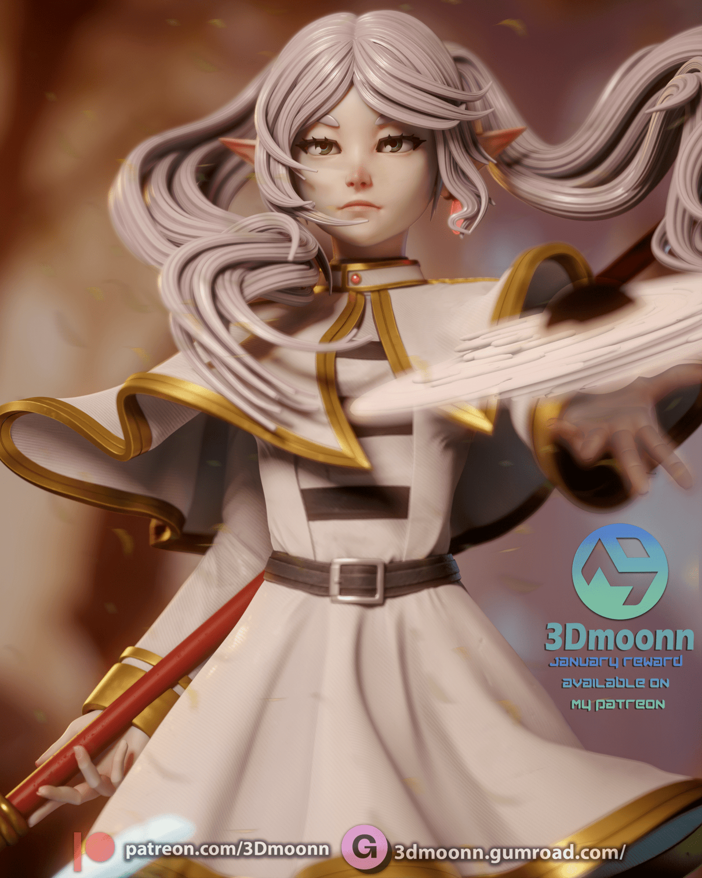 Frieren - Soso no Frieren - 3DMoonn (Copy) - Dark Forge Arts